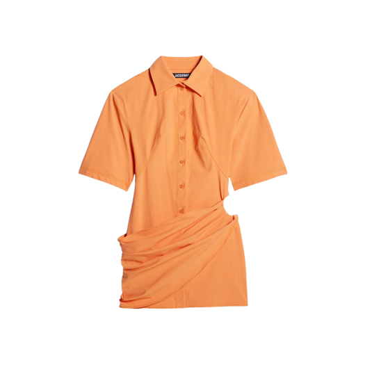 (W) 자크뮈스 라 로브 카미사 드레이프 셔츠 드레스 오렌지