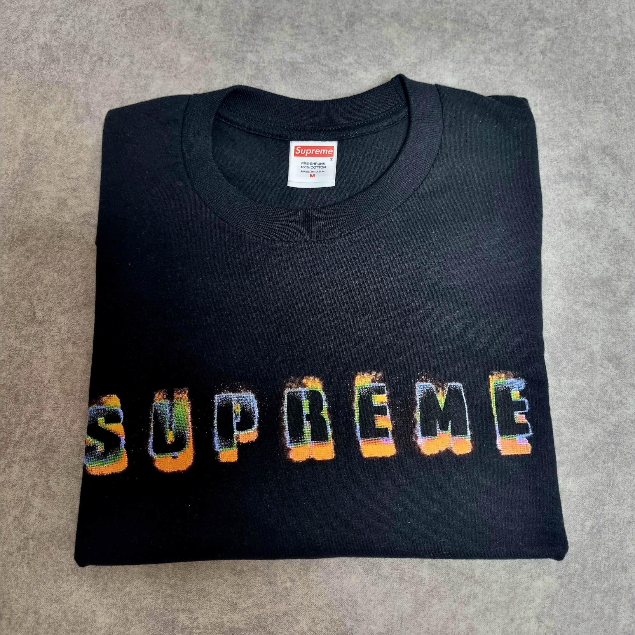 Supreme Stencil T-Shirt Black - 23FW 착용 스타일