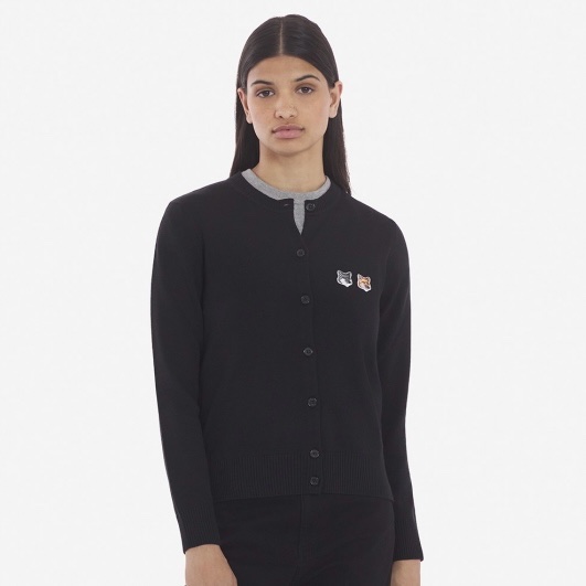 Maison Kitsune Double Fox Head Patch Classic Sweatshirt Anthracite, Maison Kitsune Double Fox Head Patch Classic T-Shirt Anthracite 착용 스타일 - 5