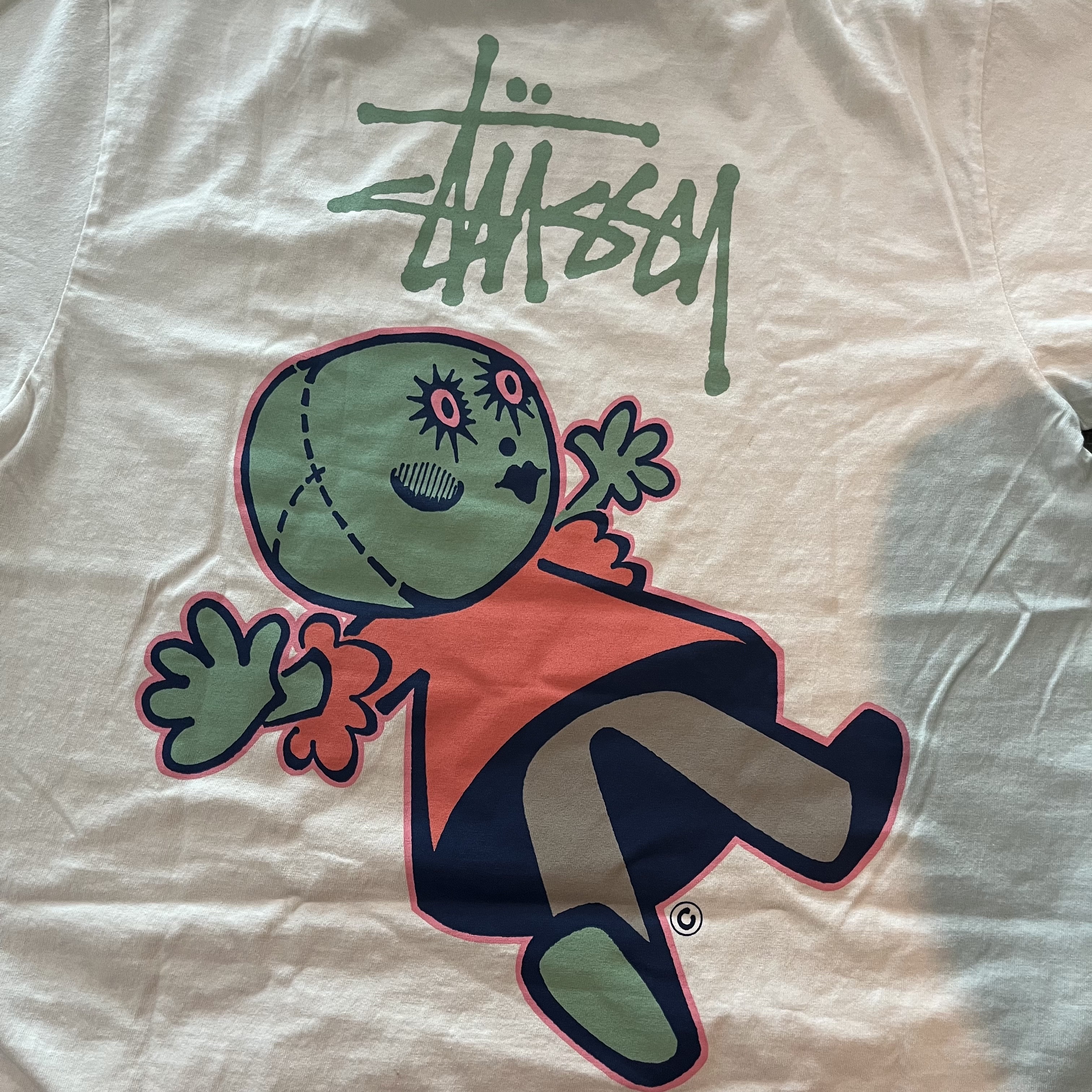 Stussy Dollie Pigment Dyed T-Shirt Natural 착용 스타일 - 1