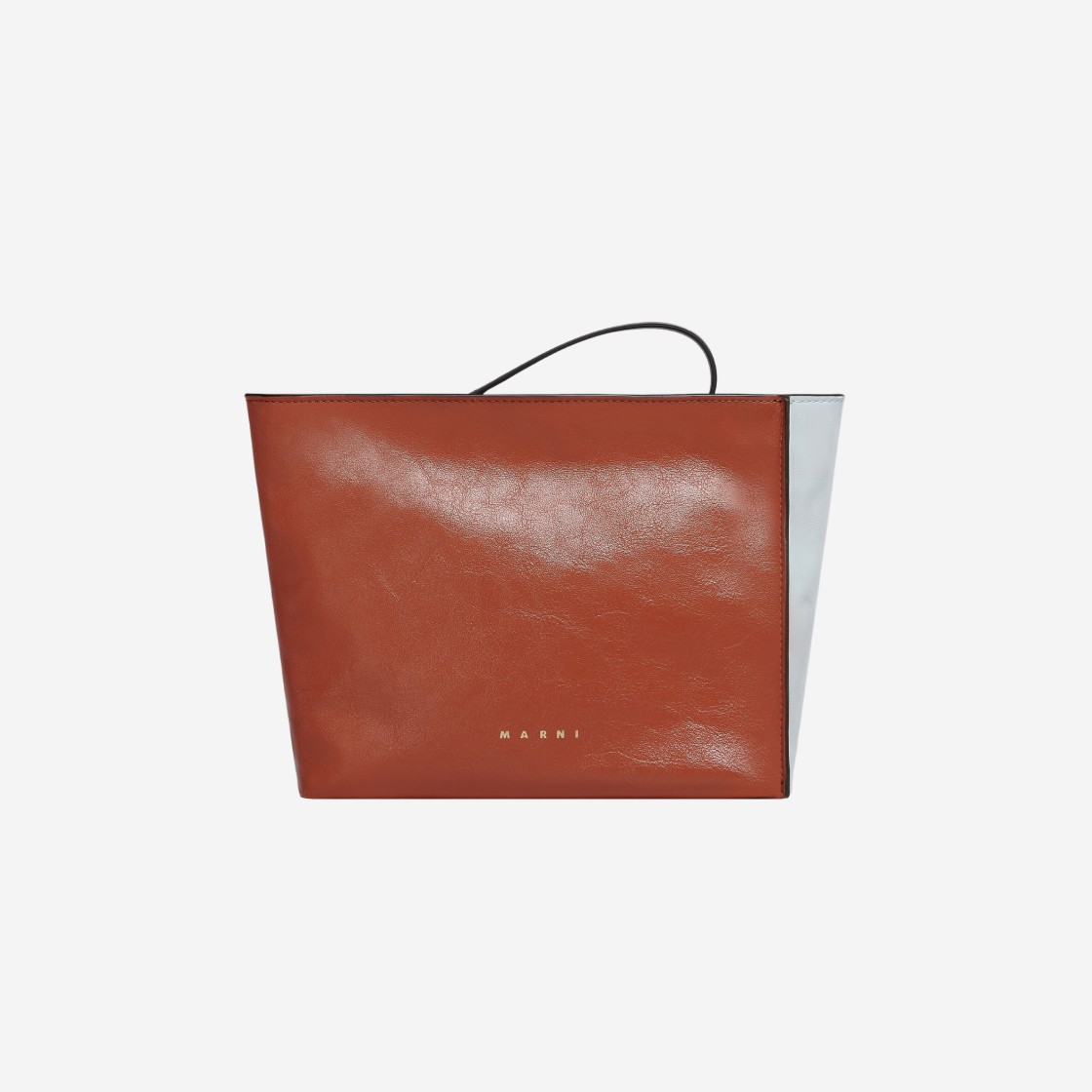 Marni Leather Museo Soft Clutch Rust Cloud Black 상세 이미지 1