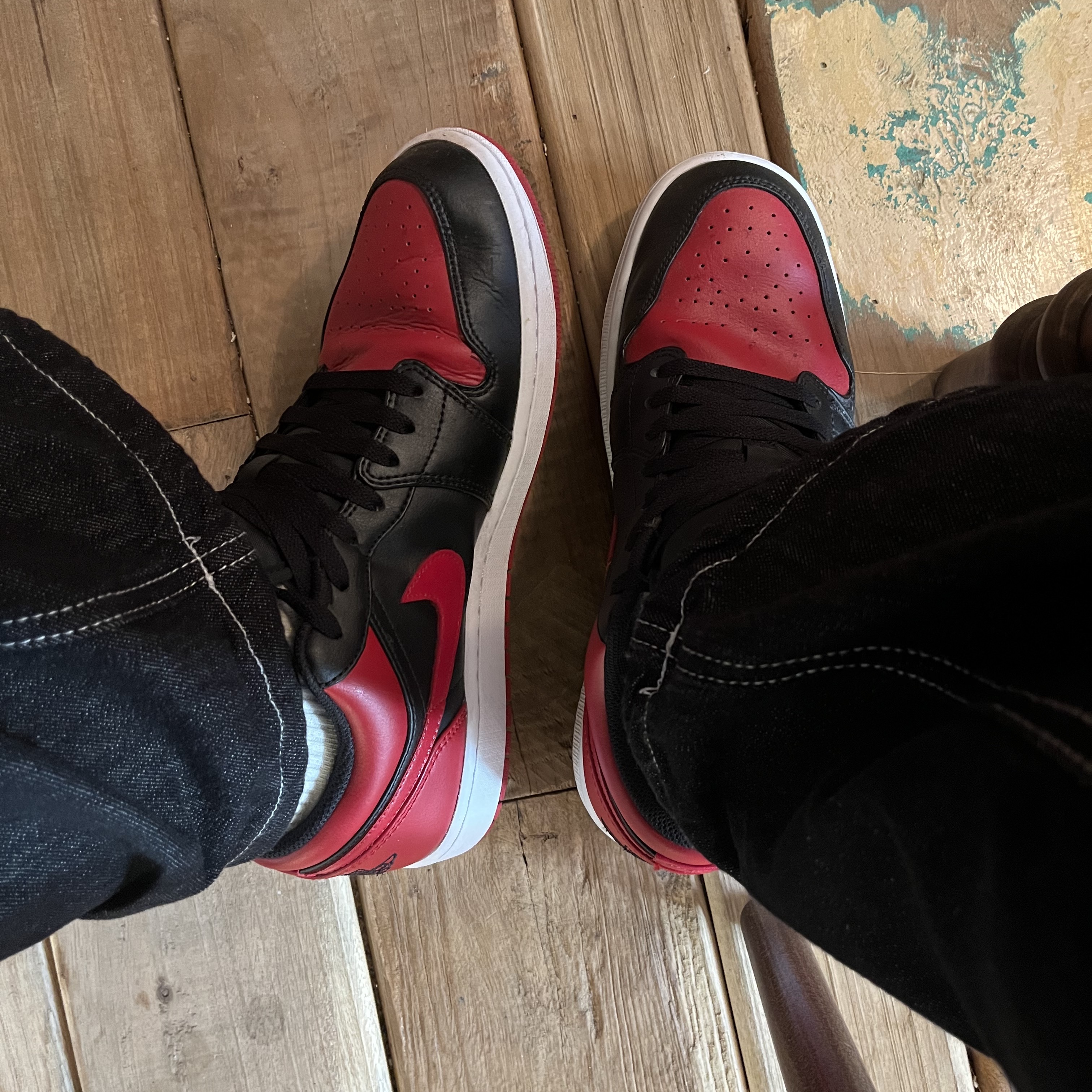 Jordan 1 Low Alternate Bred Toe 착용 스타일