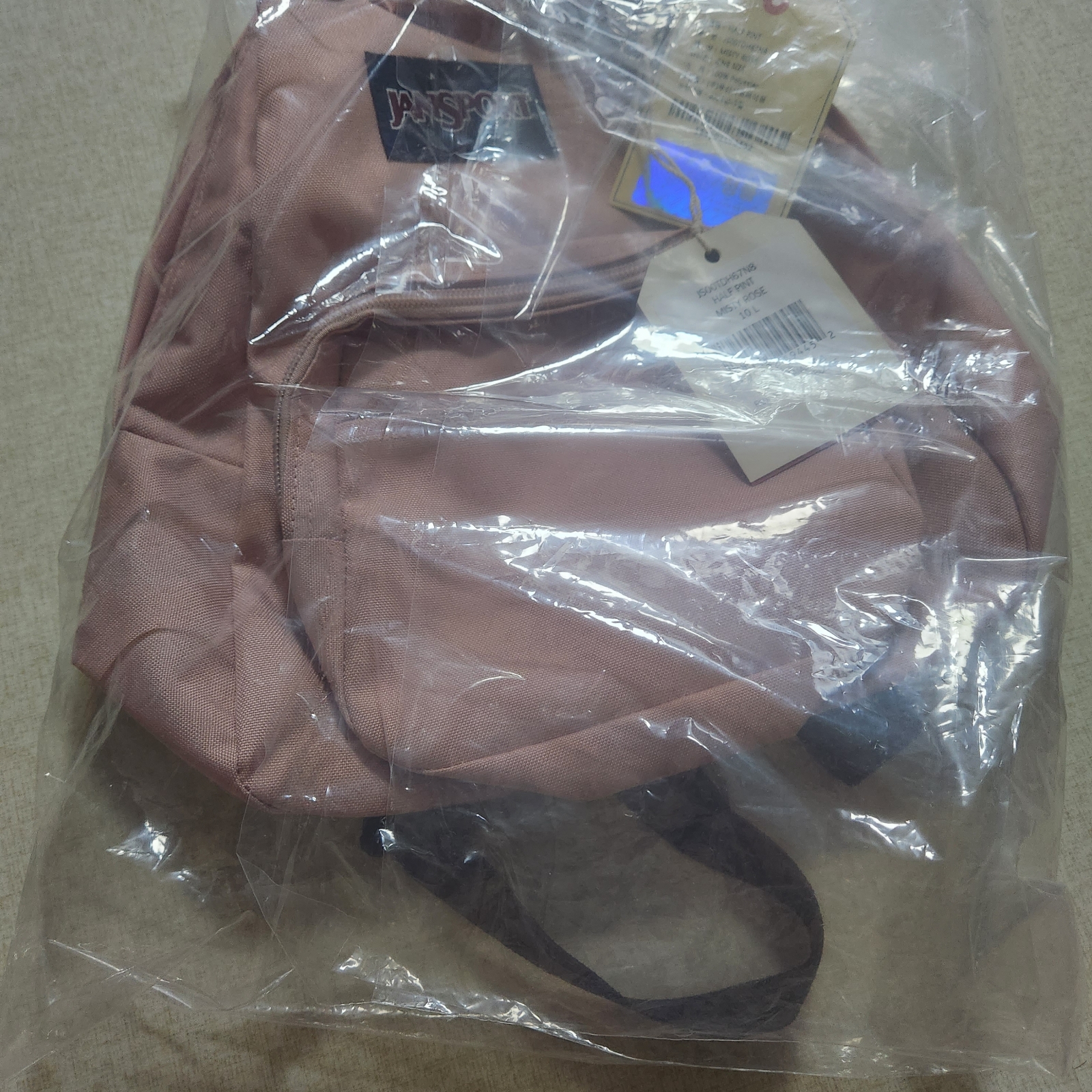 Jansport Half Pint Mini Backpack Misty Rose 착용 스타일