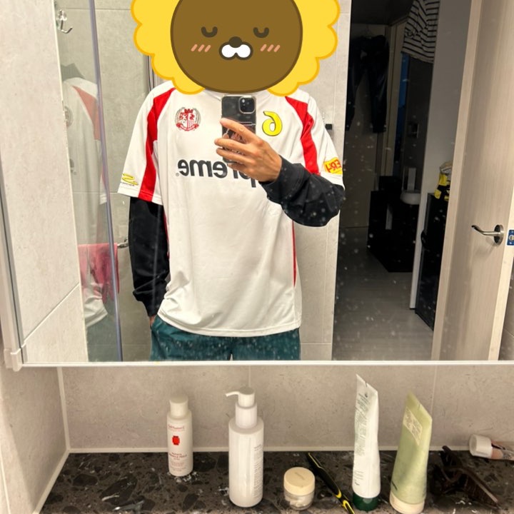 Supreme Hooded Soccer Jersey White - 23FW 착용 스타일