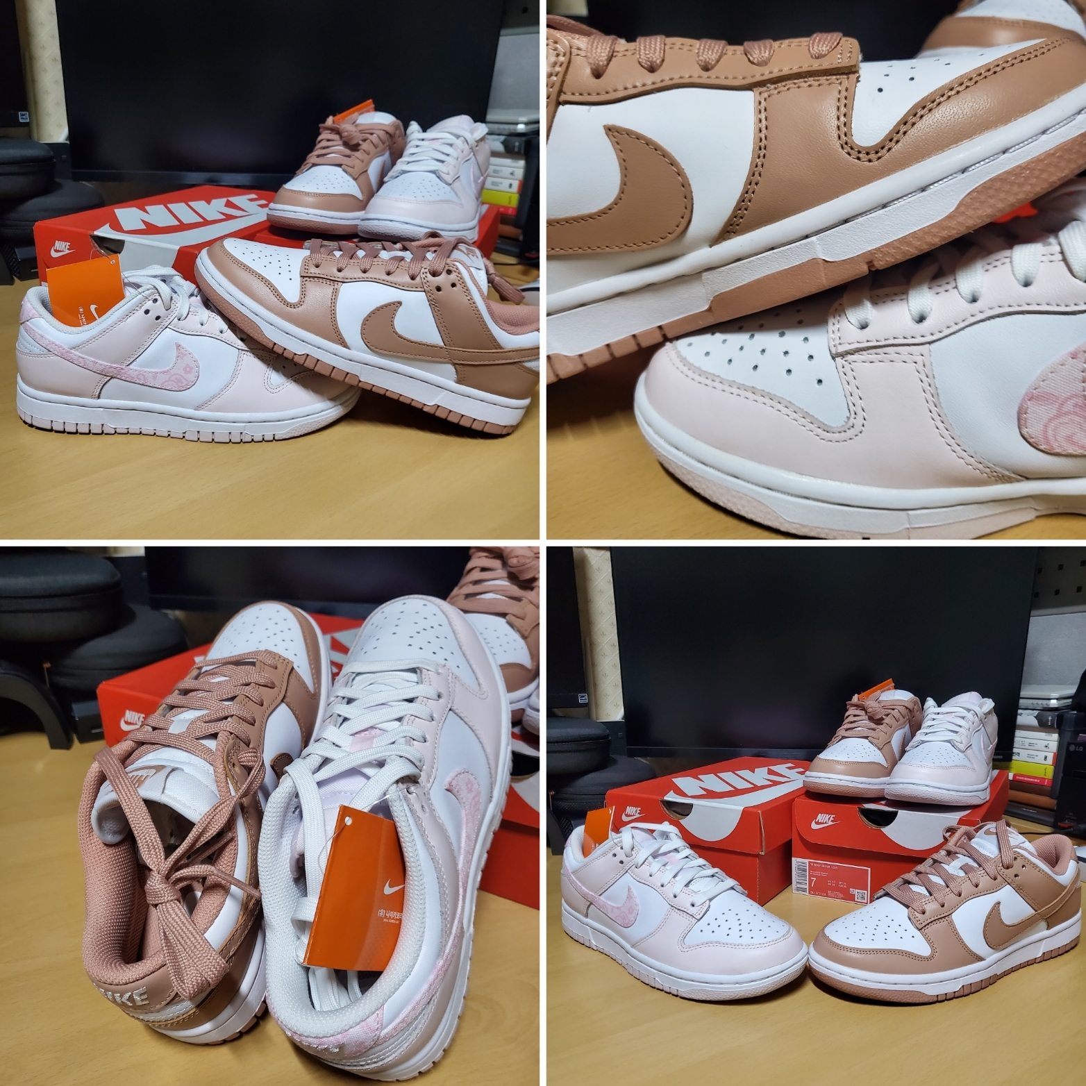 (W) Nike Dunk Low Rose Whisper, (W) Nike Dunk Low Pearl Pink 착용 스타일