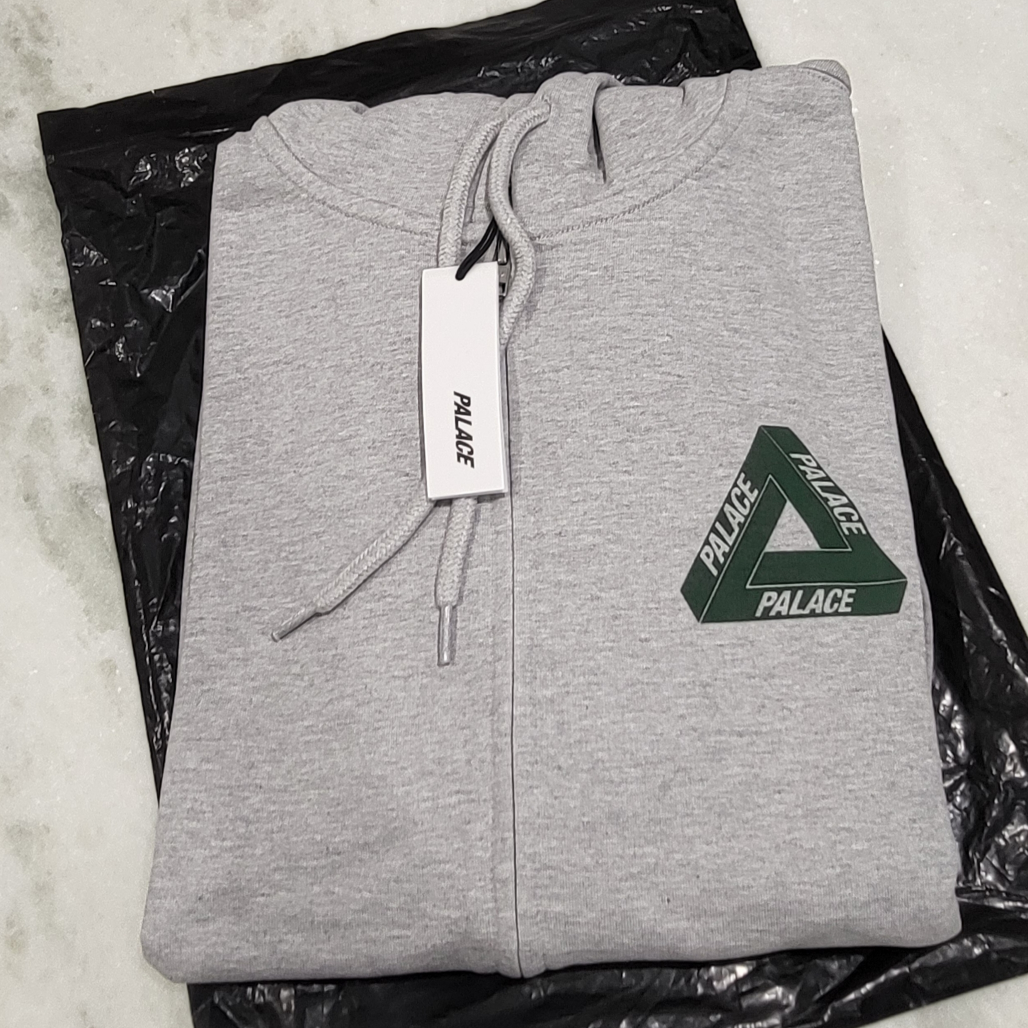 Palace Tri-Puff Print Zip Hood Grey Marl - 23SS 착용 스타일