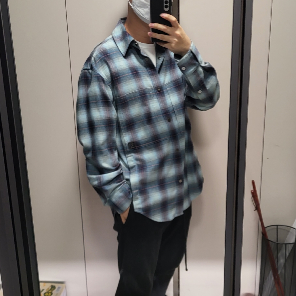 Wooyoungmi Check Shirt Blue - 22FW 착용 스타일