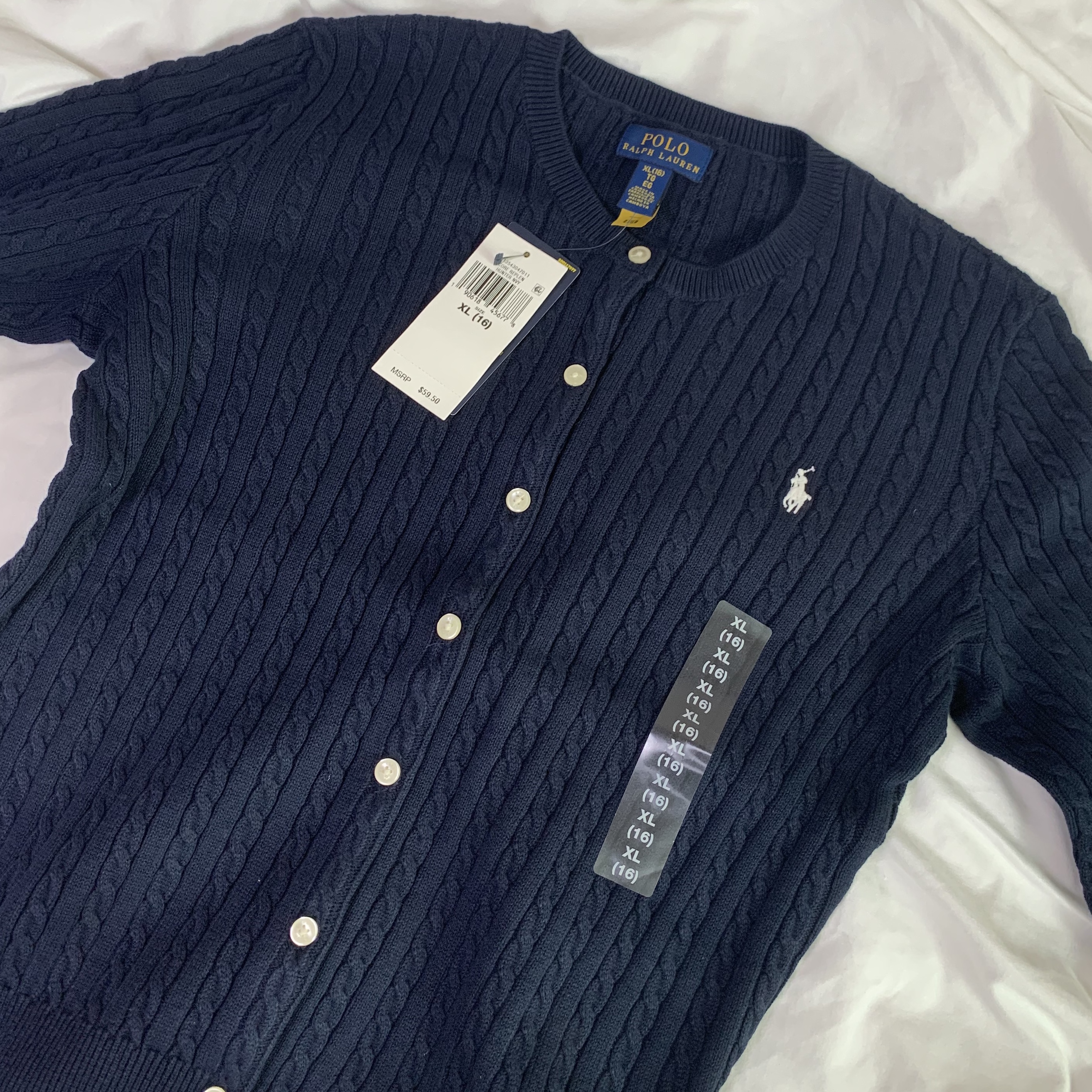 [30% 적립] Polo Ralph Lauren Children Mini Cable Cotton Cardigan Hunter Navy 착용 스타일