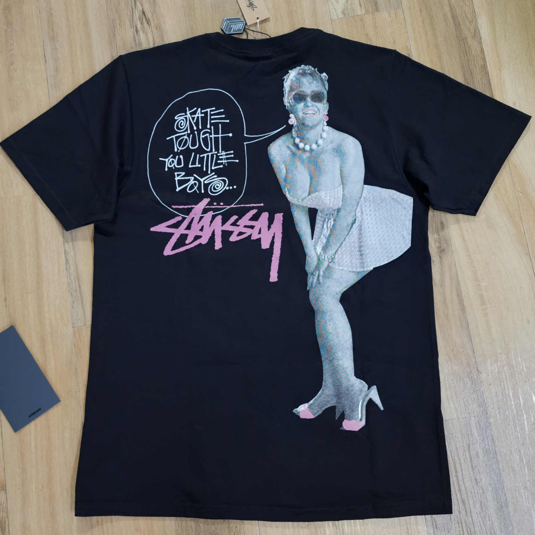 Stussy Skate Tough T-Shirt Black 착용 스타일 - 1