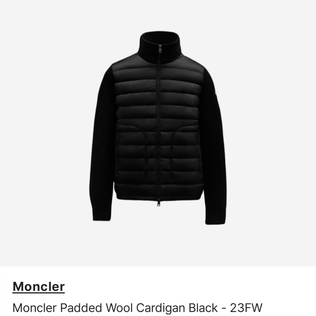Moncler Padded Wool Cardigan Black - 23FW 착용 스타일