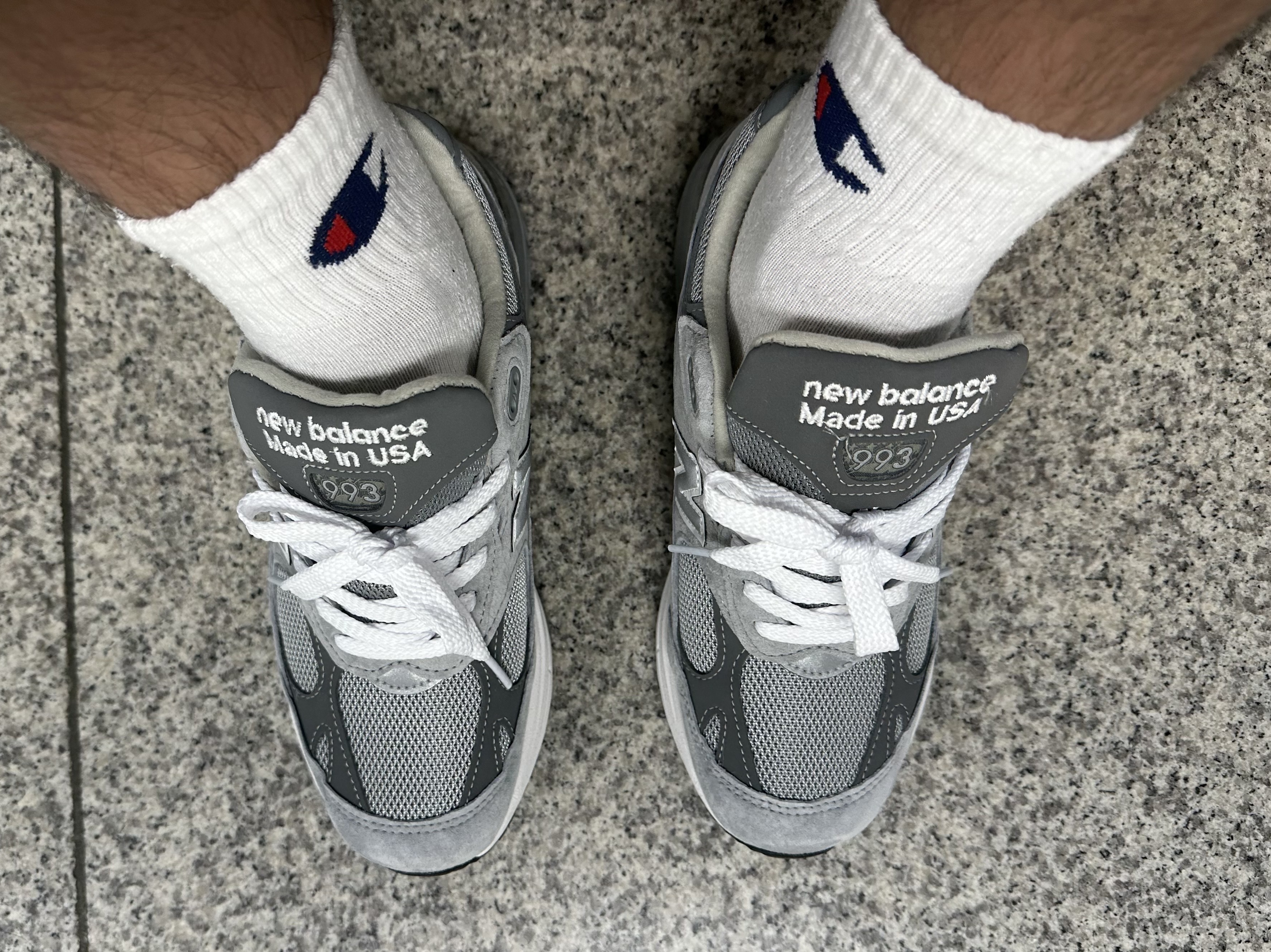 New Balance 993 Made in USA Grey - D Standard 착용 스타일