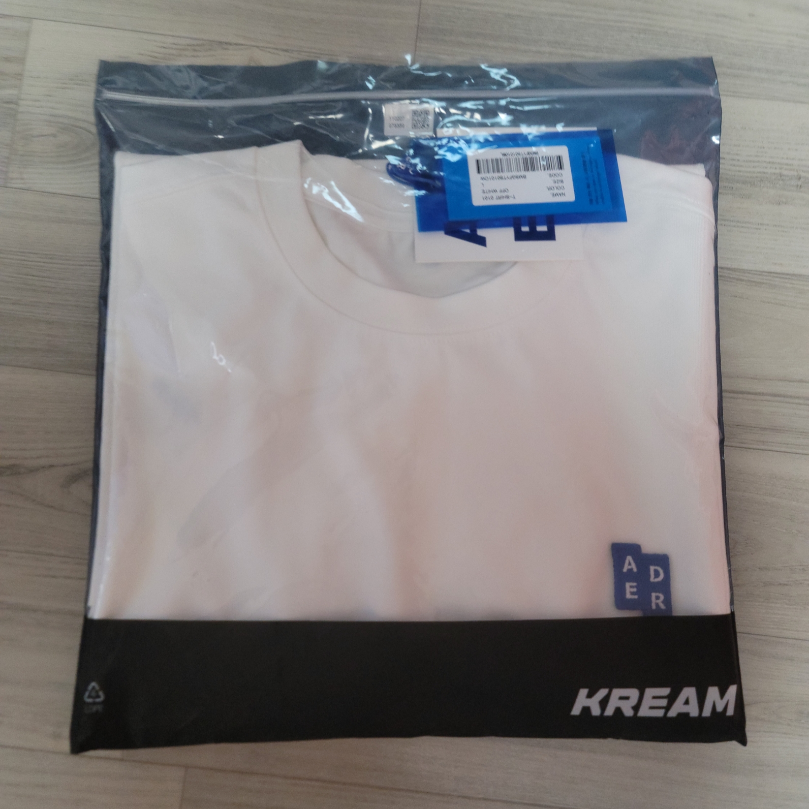 Ader Error Sig; TRS/BL Tag T-Shirt 01 Off White 착용 스타일