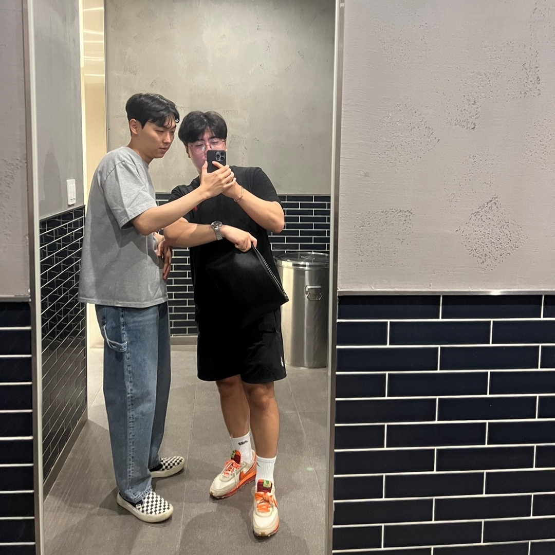 Nike x Sacai x Clot LDWaffle Orange Blaze 착용 스타일