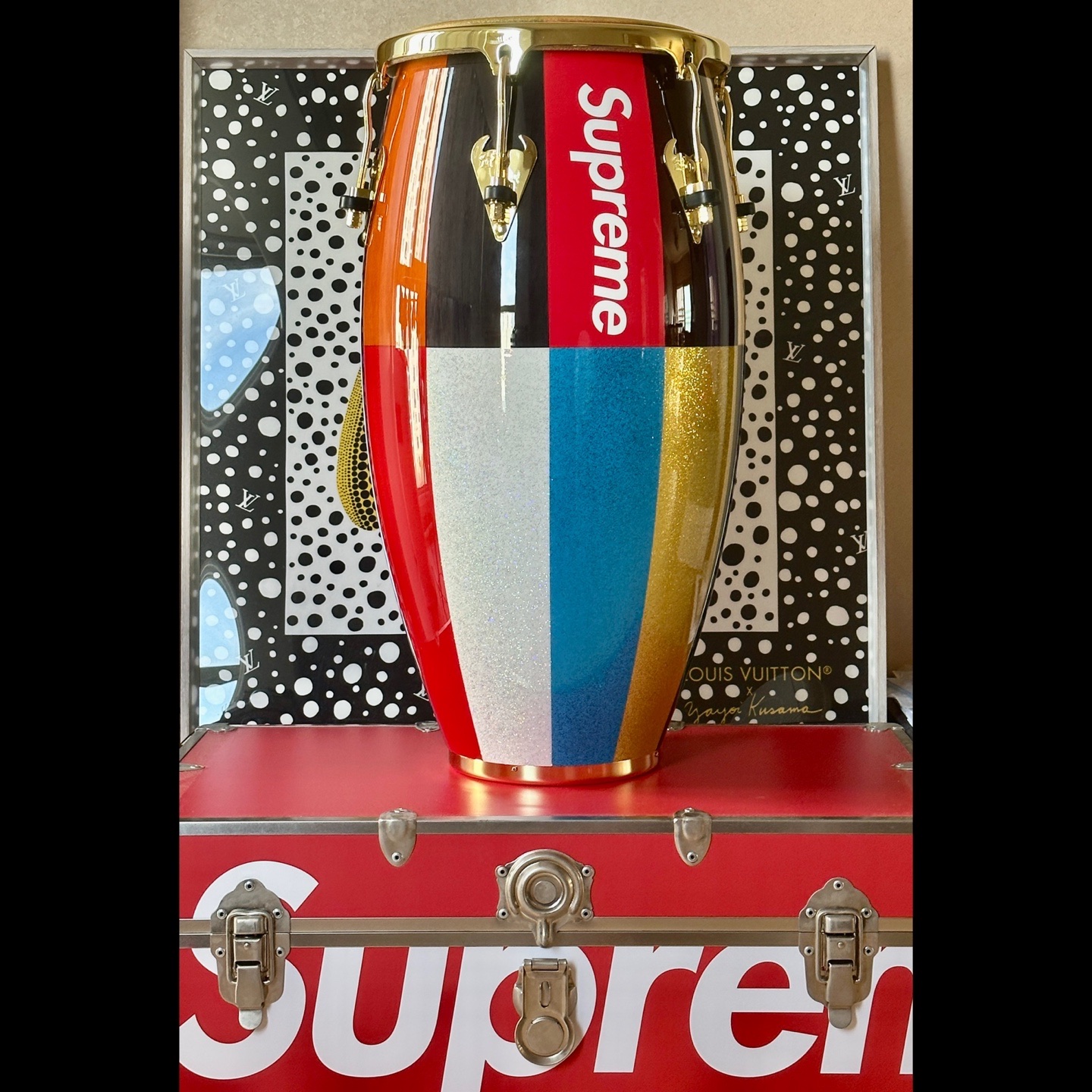 Supreme Latin Percussion Conga Drum Multicolor - 23FW 착용 스타일