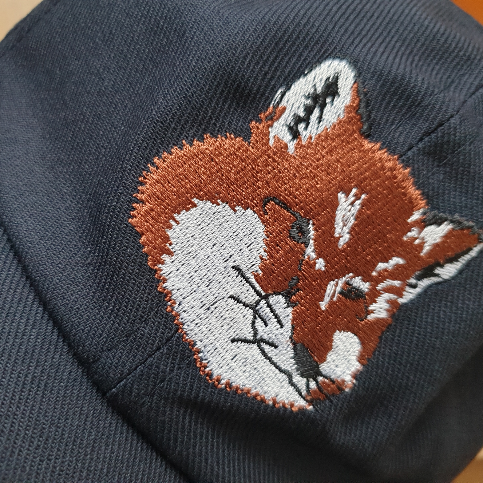Maison Kitsune Large Fox Head Embroidered 6P Cap Navy - 21FW 착용 스타일