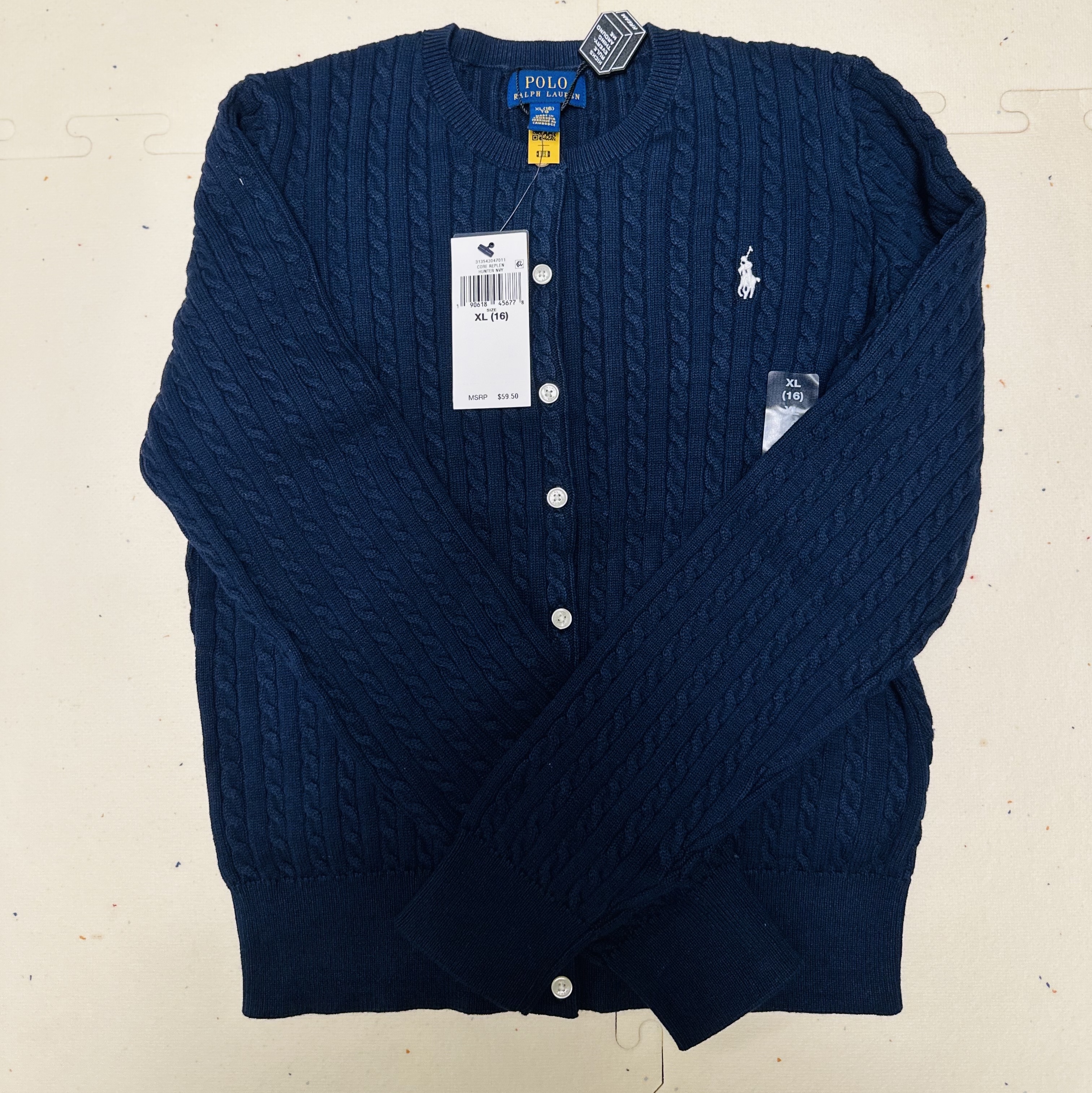 [30% 적립] Polo Ralph Lauren Children Mini Cable Cotton Cardigan Hunter Navy 착용 스타일 - 1