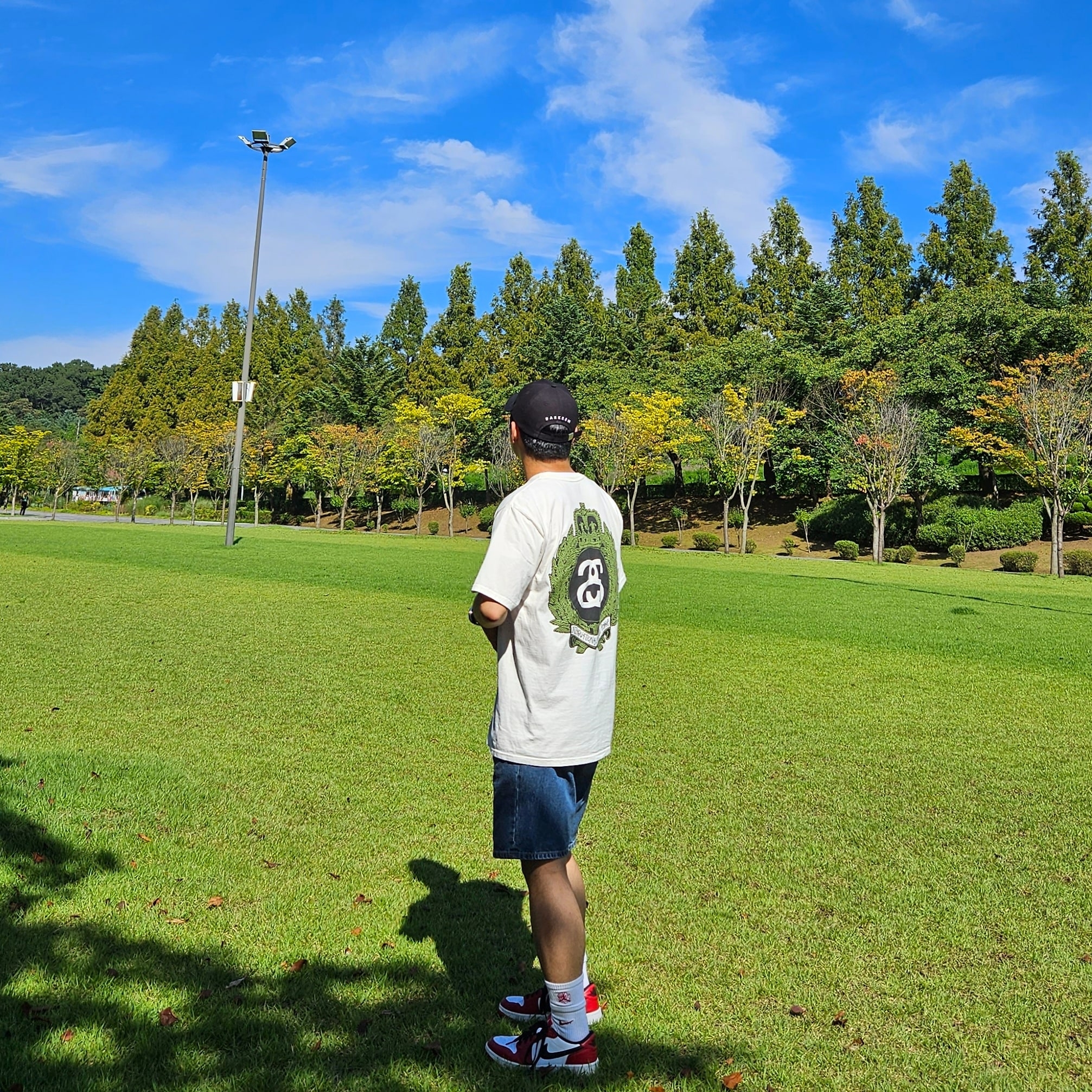 Stussy Crown Wreath Pigment Dyed T-Shirt Natural, Jordan x Teyana Taylor Cushioned Crew Socks White 착용 스타일