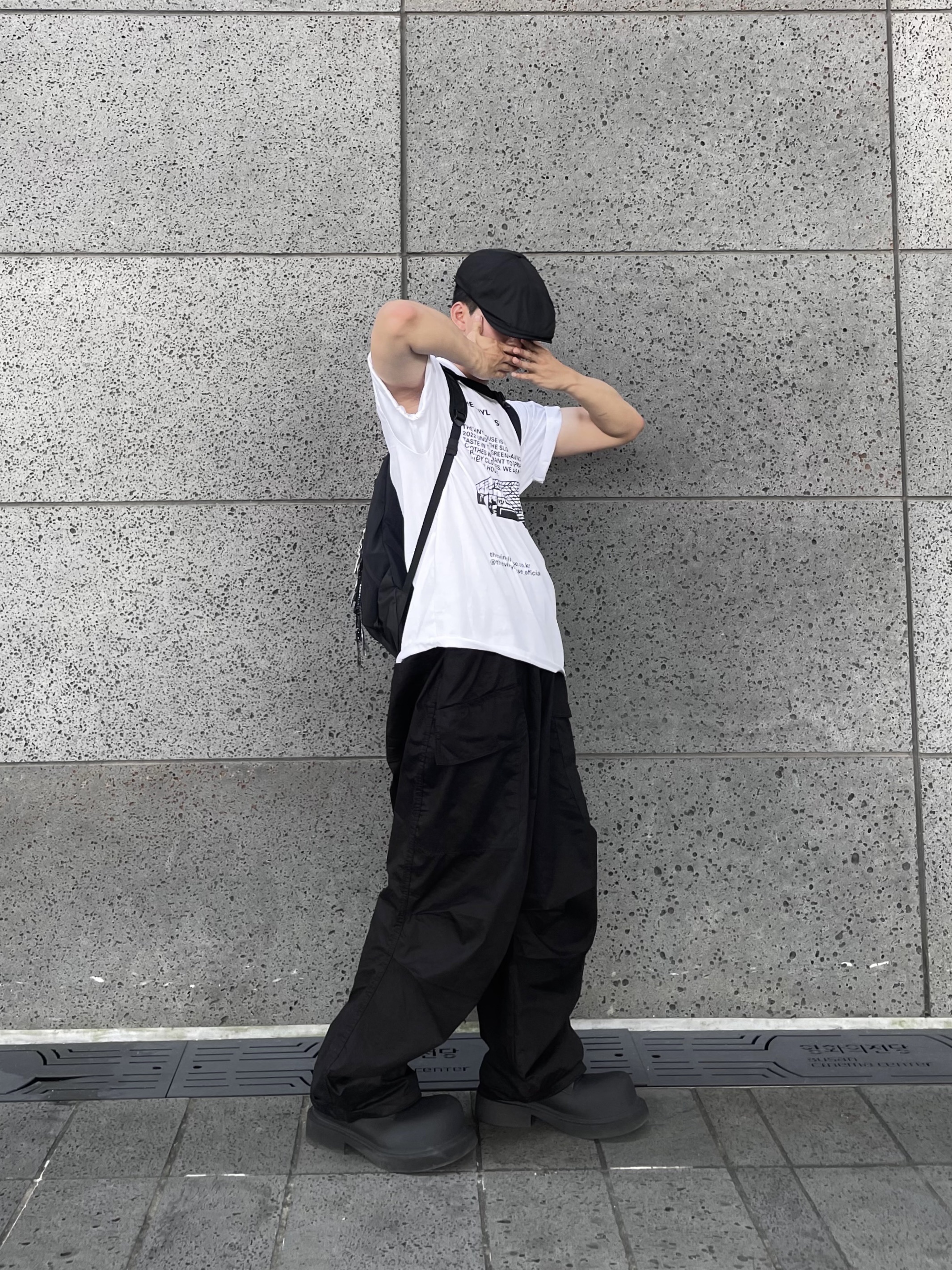 Balenciaga Steroid Derby Black, Mischief Rhombus Backpack Black 착용 스타일