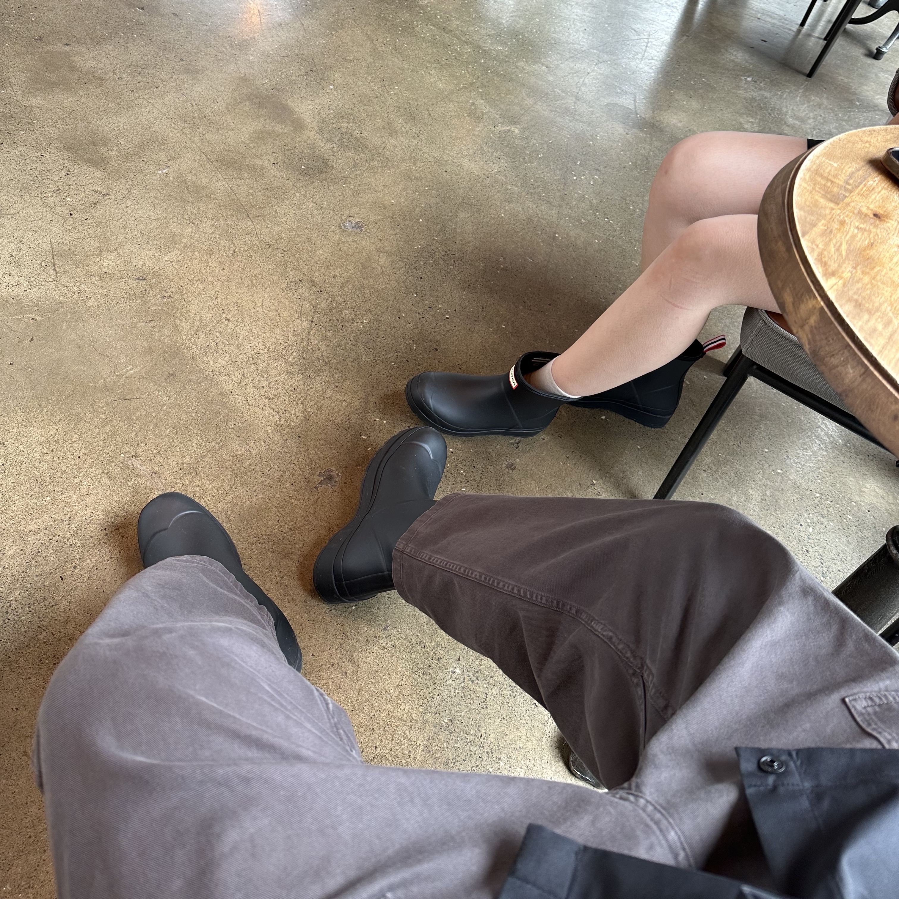 Hunter Play Short Wellington Boots Black 착용 스타일