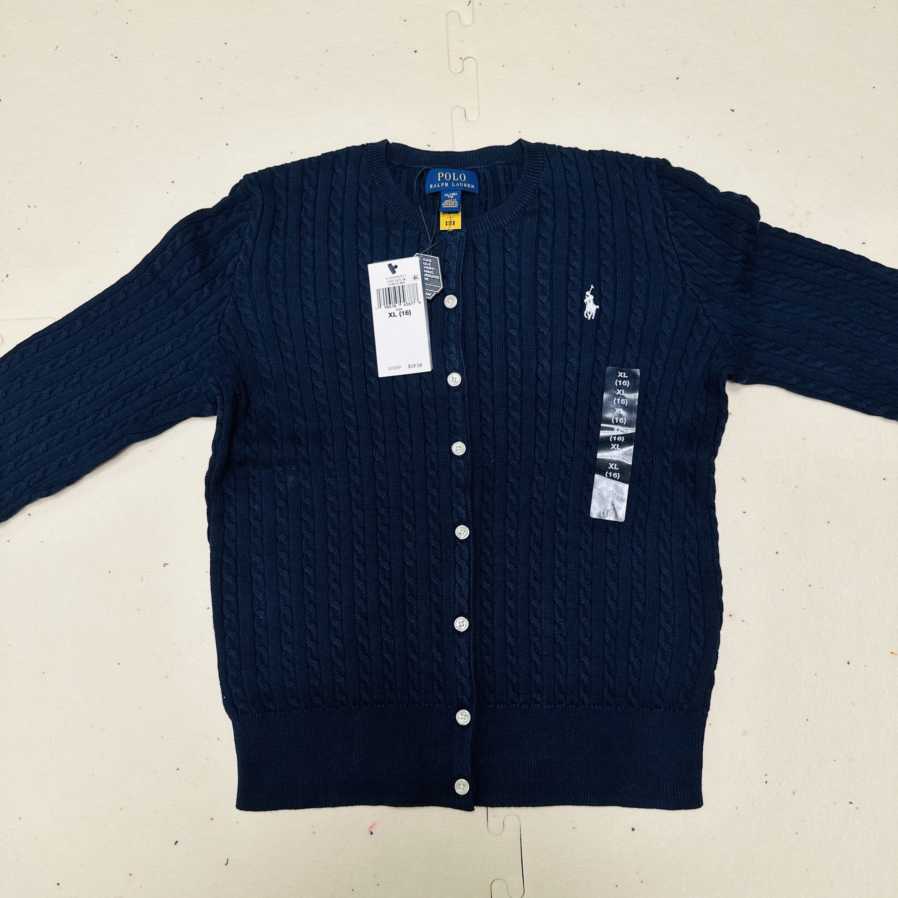 [30% 적립] Polo Ralph Lauren Children Mini Cable Cotton Cardigan Hunter Navy 착용 스타일 - 3