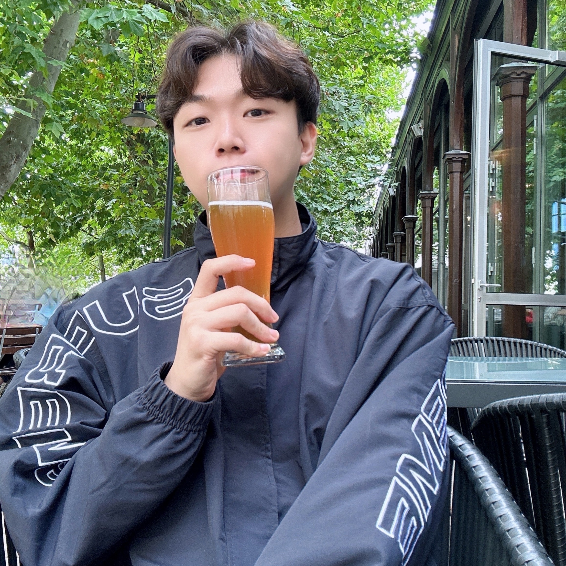 Supreme Spellout Embroidered Track Jacket Black - 23FW, Diesel P-Beck Biker Pants Black 착용 스타일 - 3