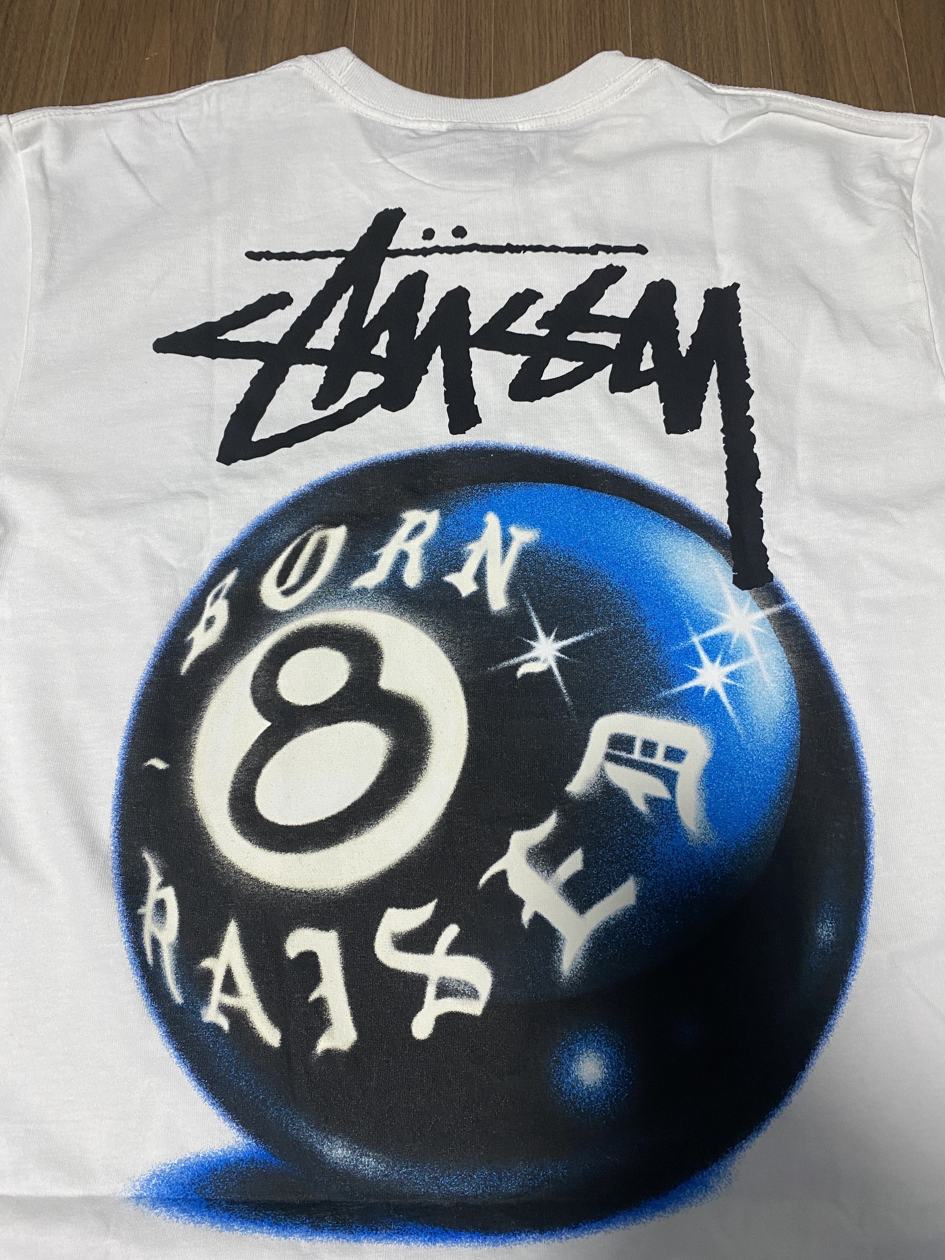 Stussy x Born X Raised 8 Ball T-Shirt White 착용 스타일