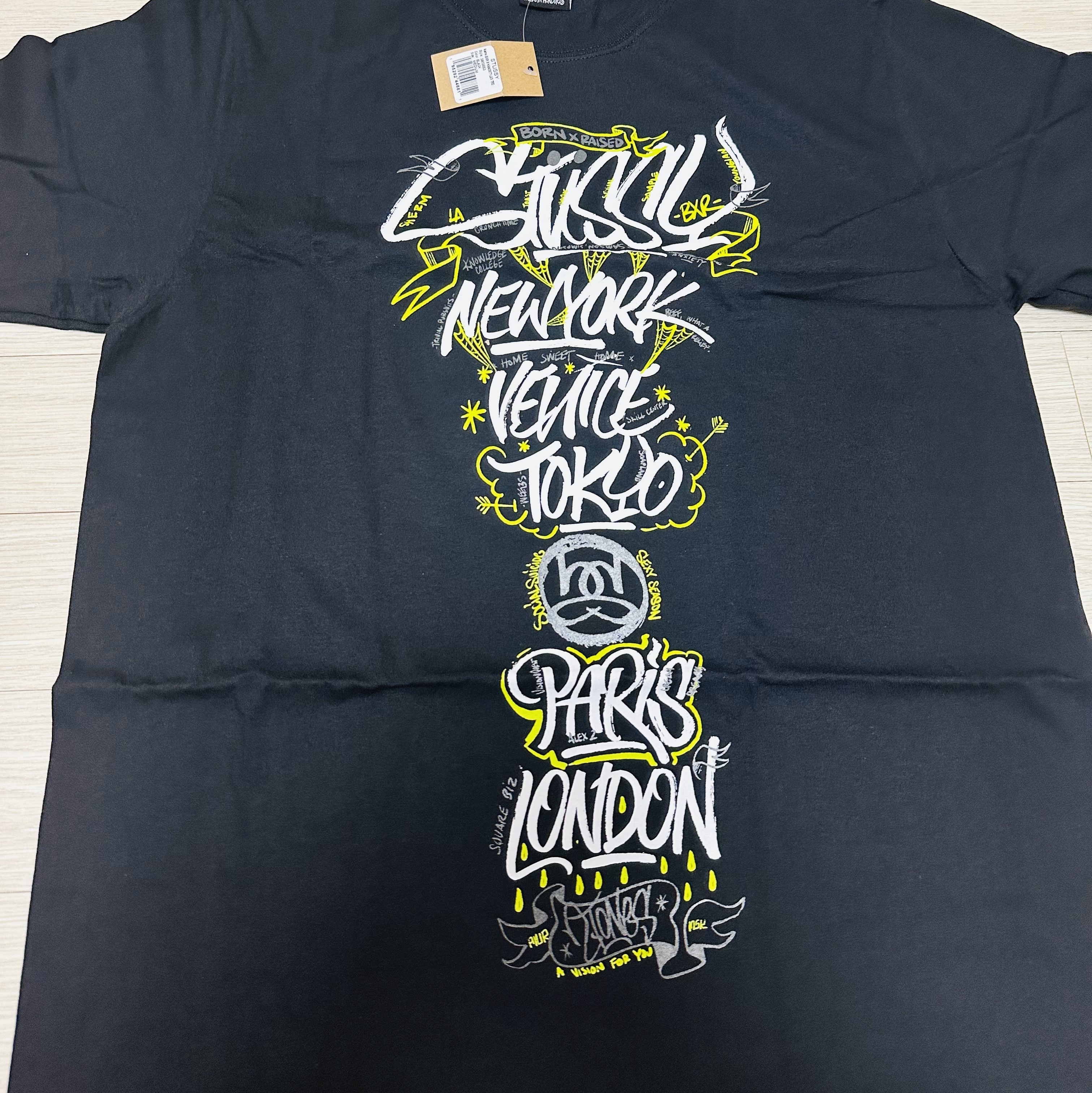 Stussy x Born X Raised Handstyles T-Shirt Black 착용 스타일