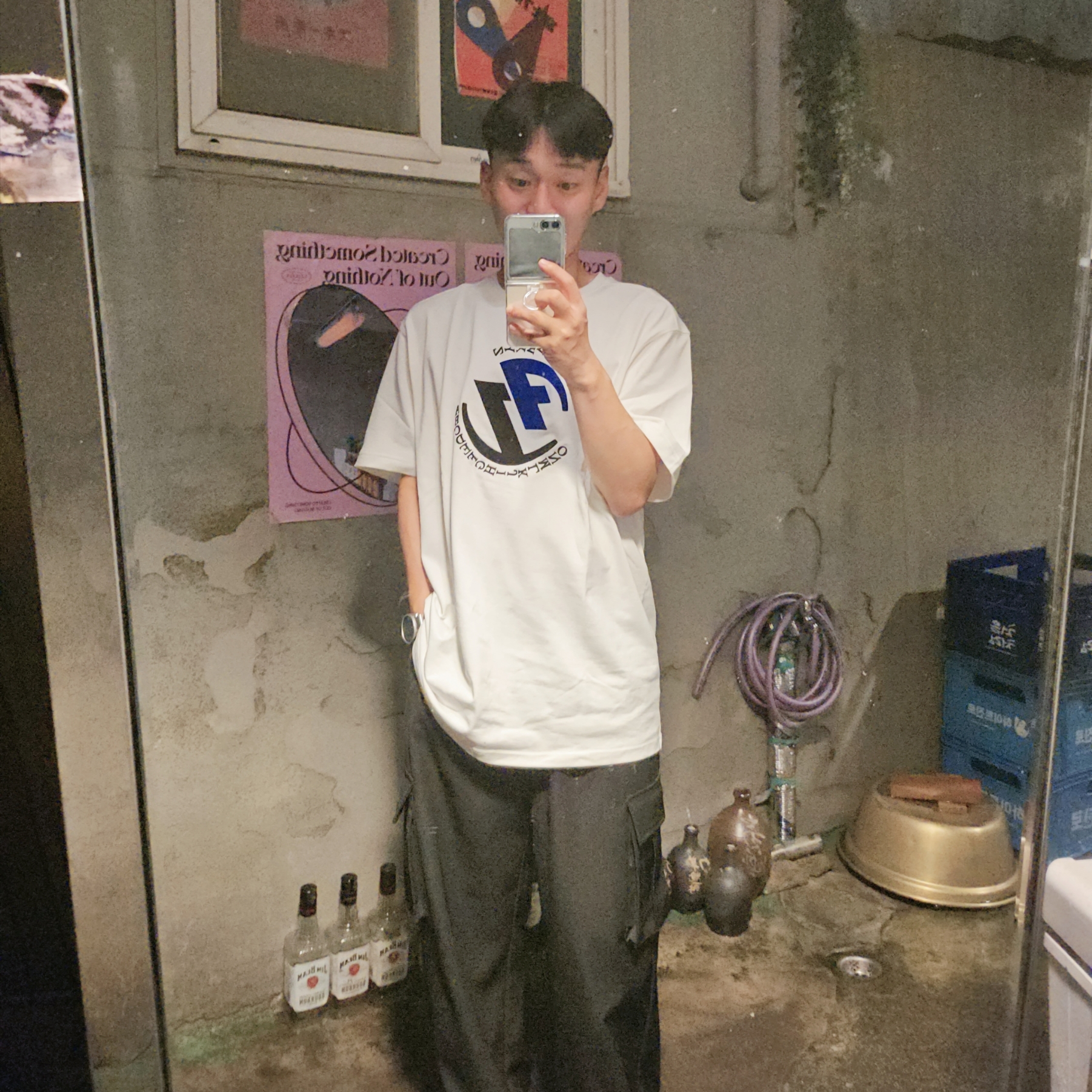 Zara x Ader Error Graphic T-Shirt White 착용 스타일