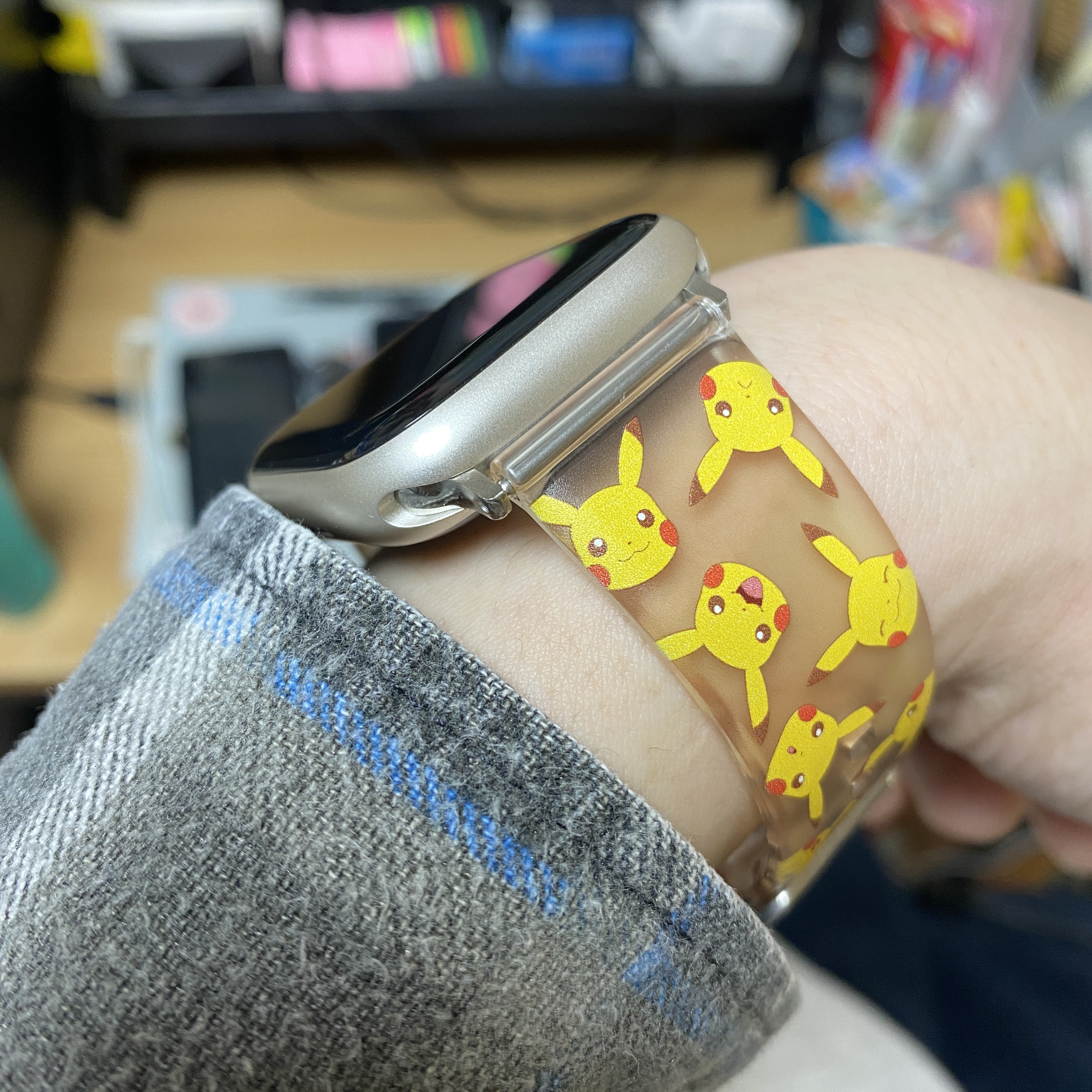 Apple Watch Series 7 45mm GPS Starlight Aluminum Case with Sport Band Starlight (Korean Ver.) 착용 스타일