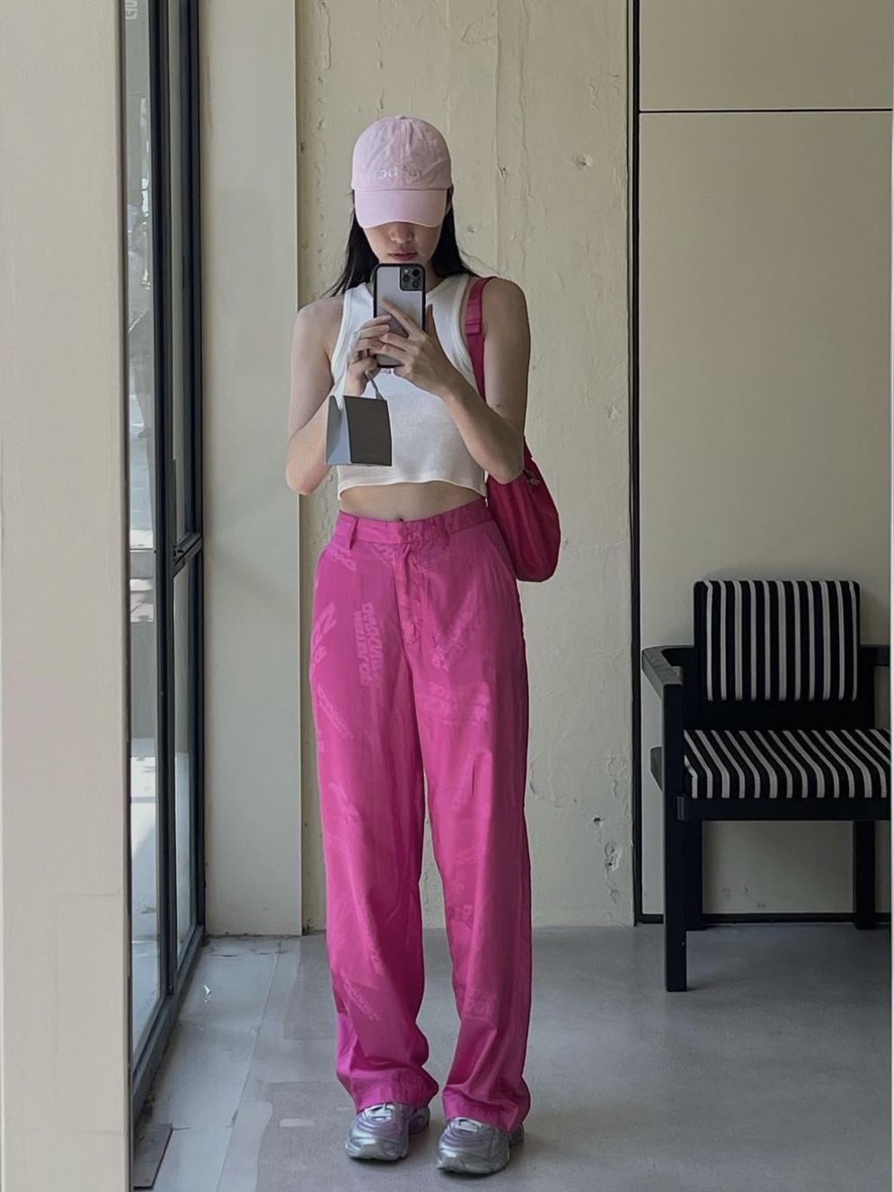 (W) Puma x Dua Lipa Cell Dome King ML Trainer Silver Pink 착용 스타일