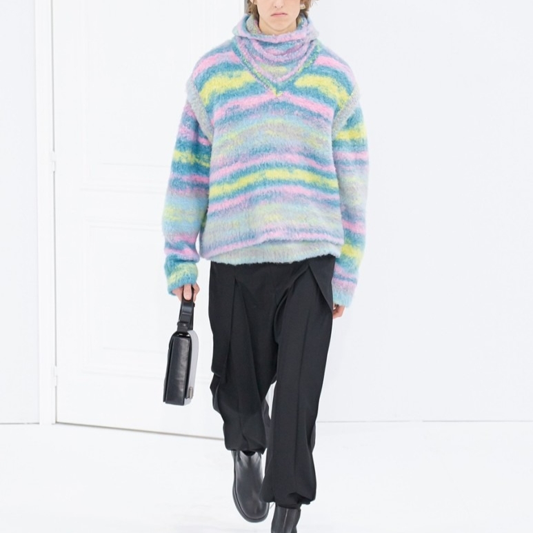 Wooyoungmi Multicolor Knit Vest Blue - 22FW 착용 스타일