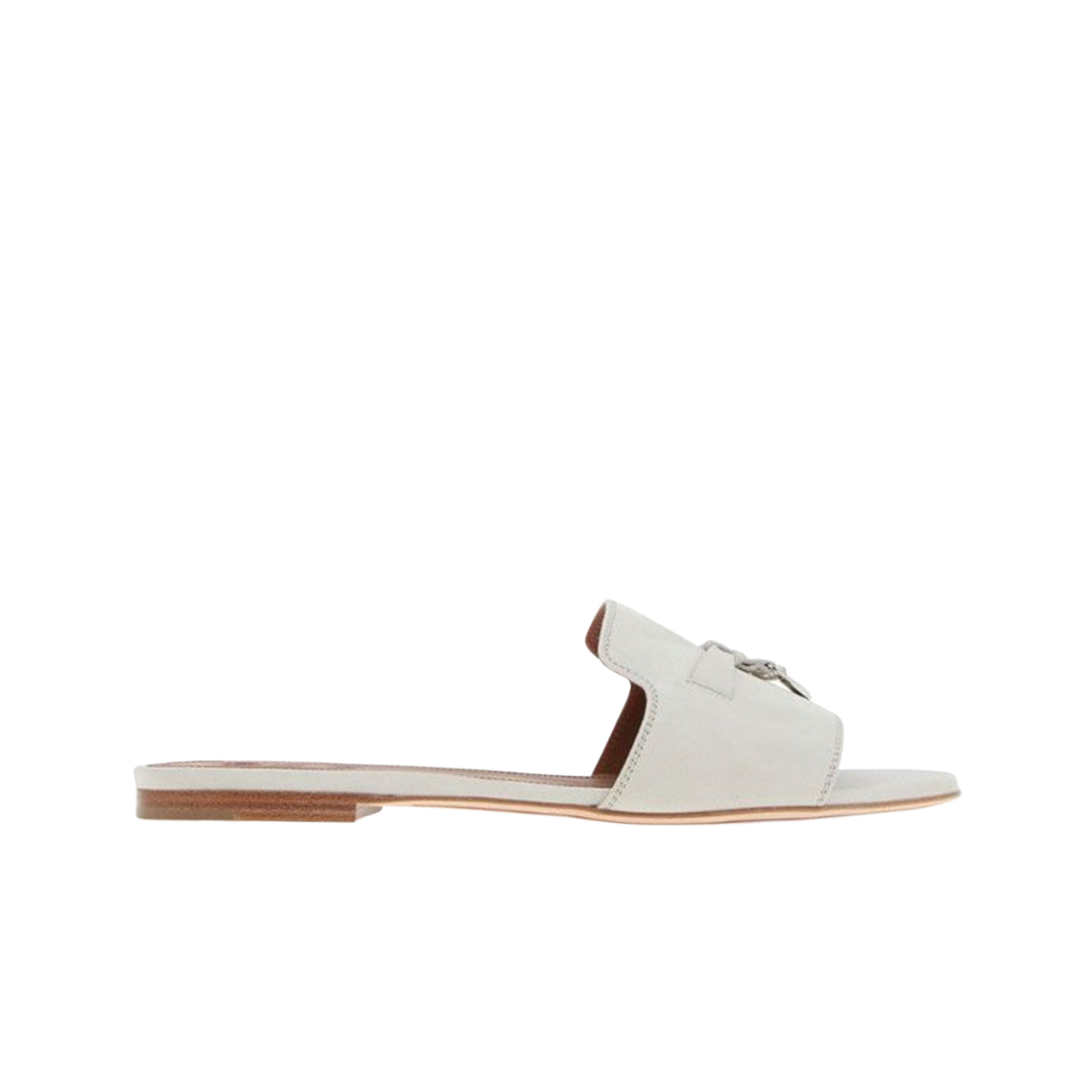 FAI5580/FAI6407-A760 (W) Loro Piana Summer Charms Suede Sandal Pearl Powder