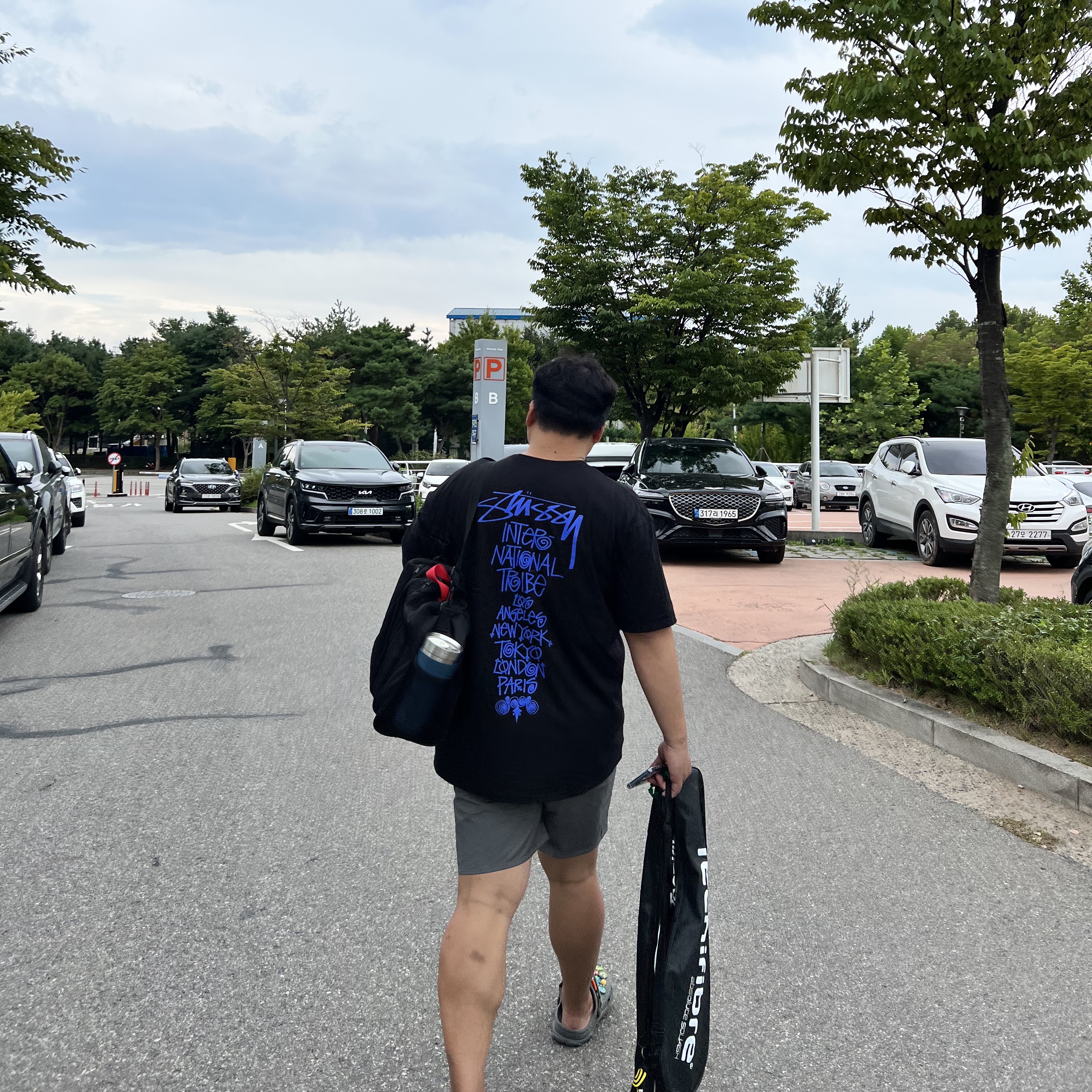Stussy Tribe Stack T-Shirt Black 착용 스타일