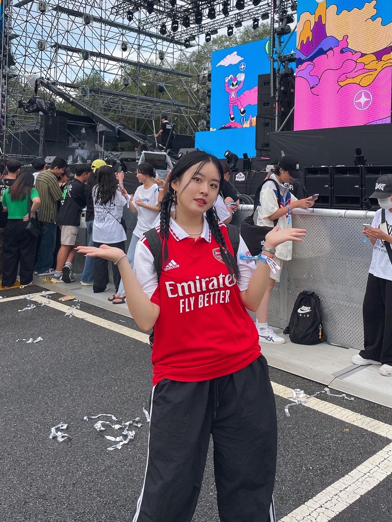 Adidas Arsenal 2022/23 Home Jersey Scarlet White - KR Sizing (Non Marking Ver.), Asics Gel-Venture 6 Carrier Grey 착용 스타일 - 2