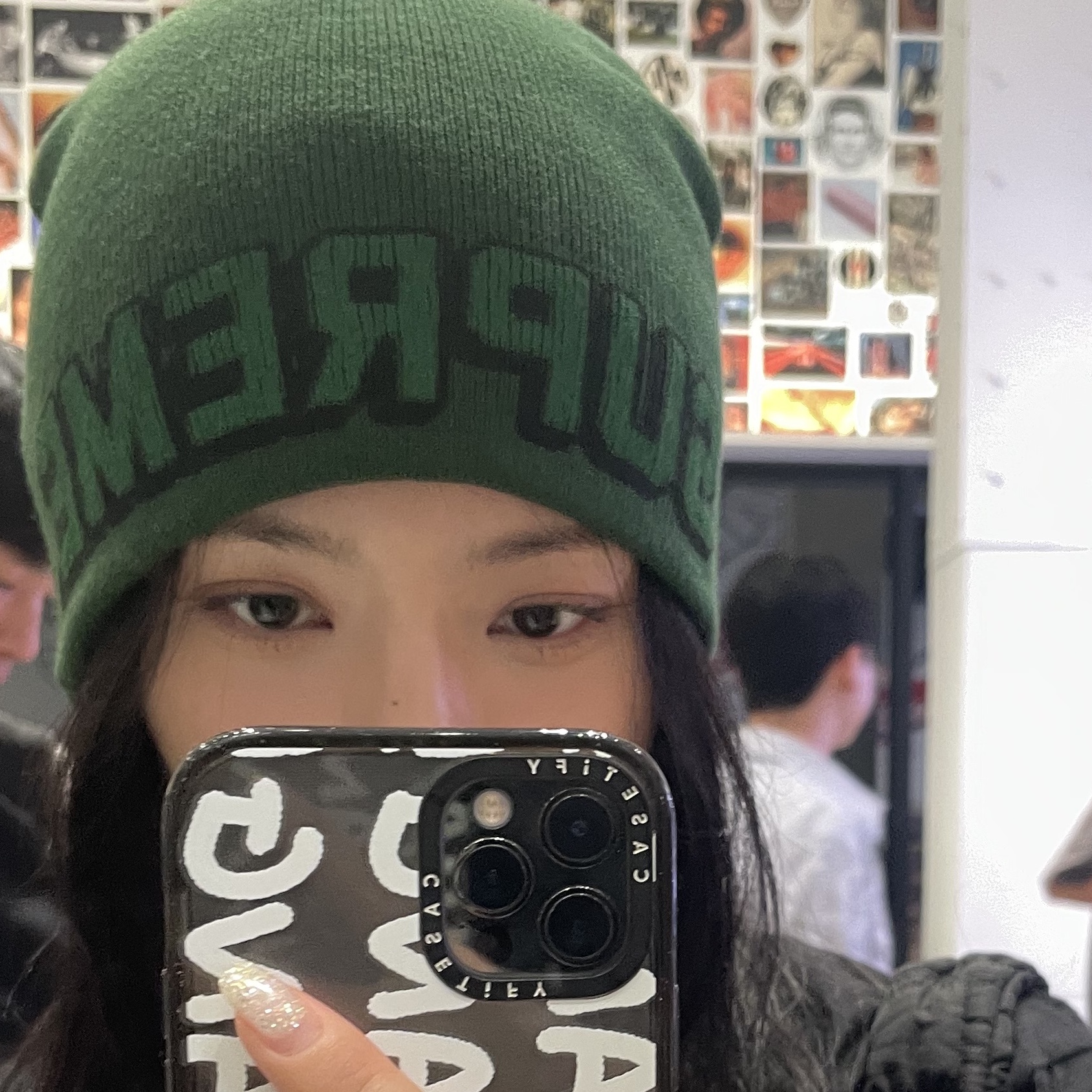 Supreme Dragon Beanie Green - 23FW 착용 스타일 - 2