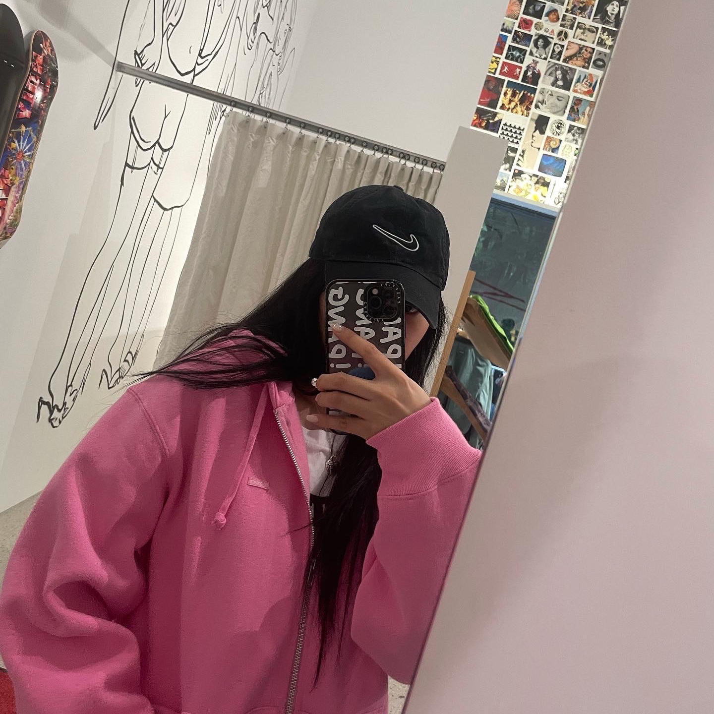 Supreme Small Box Zip Up Hooded Sweatshirt Pink - 23FW 착용 스타일