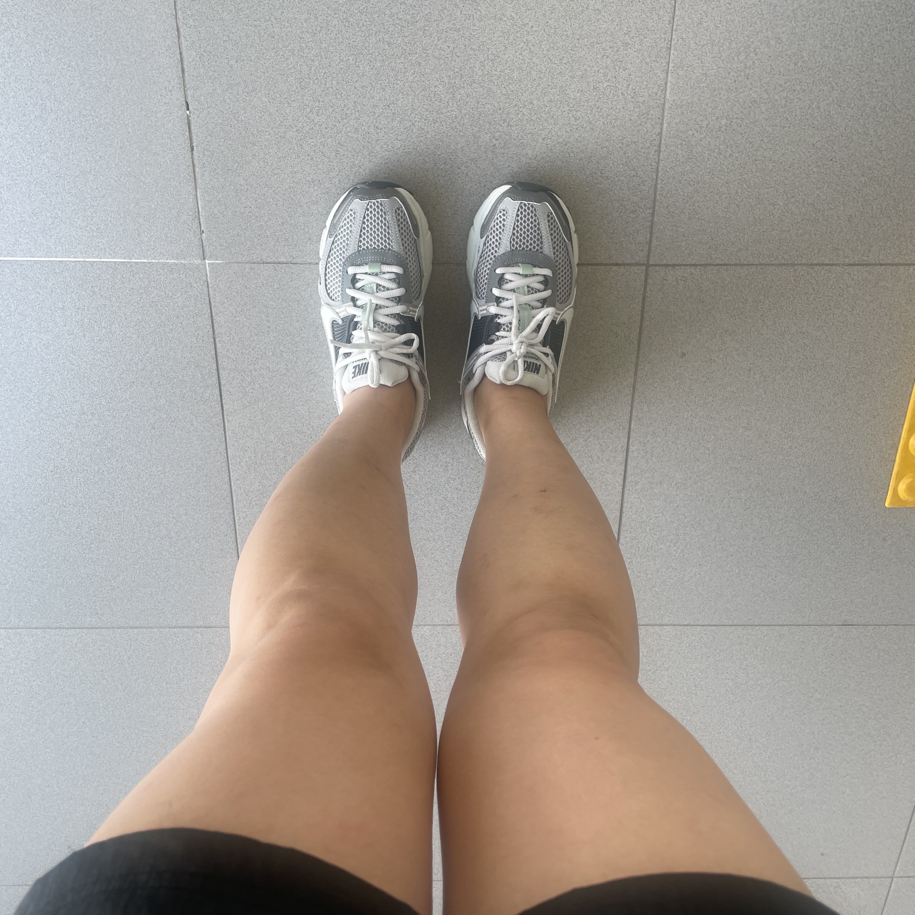 (W) Nike Zoom Vomero 5 Cobblestone and Flat Pewter 착용 스타일