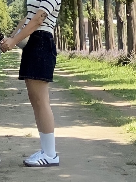 Adidas Samba Vegan White Black 착용 스타일