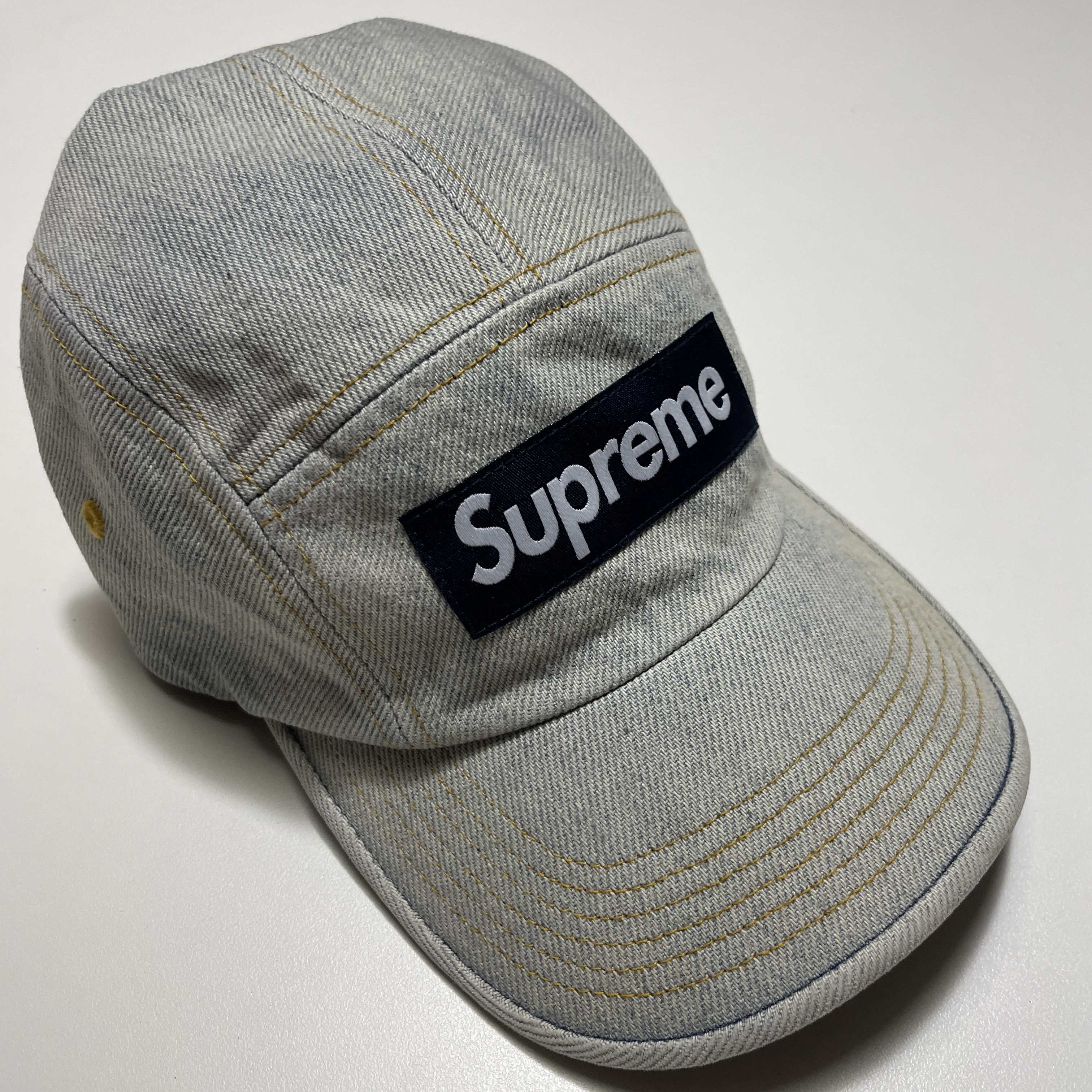 Supreme Denim Camp Cap Dirty Indigo - 23SS 착용 스타일 - 2