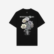 Wooyoungmi Flower Print Back Logo T-Shirt Black - 23FW