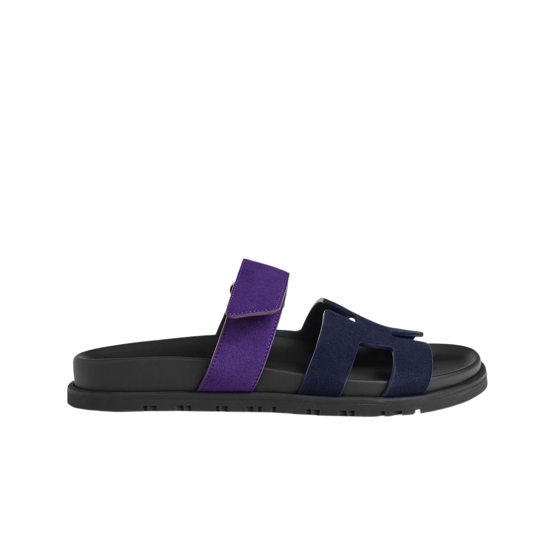 (W) 에르메스 시프레 샌들 스웨이드 고트스킨 & 마린 비올레 마조레뜨((W) Hermes Chypre Sandal Suede Goatskin & Marine Violet Majorette) - 1