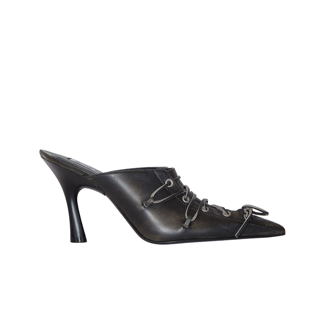 (W) 아크네 스튜디오 레이스업 힐 뮬 블랙