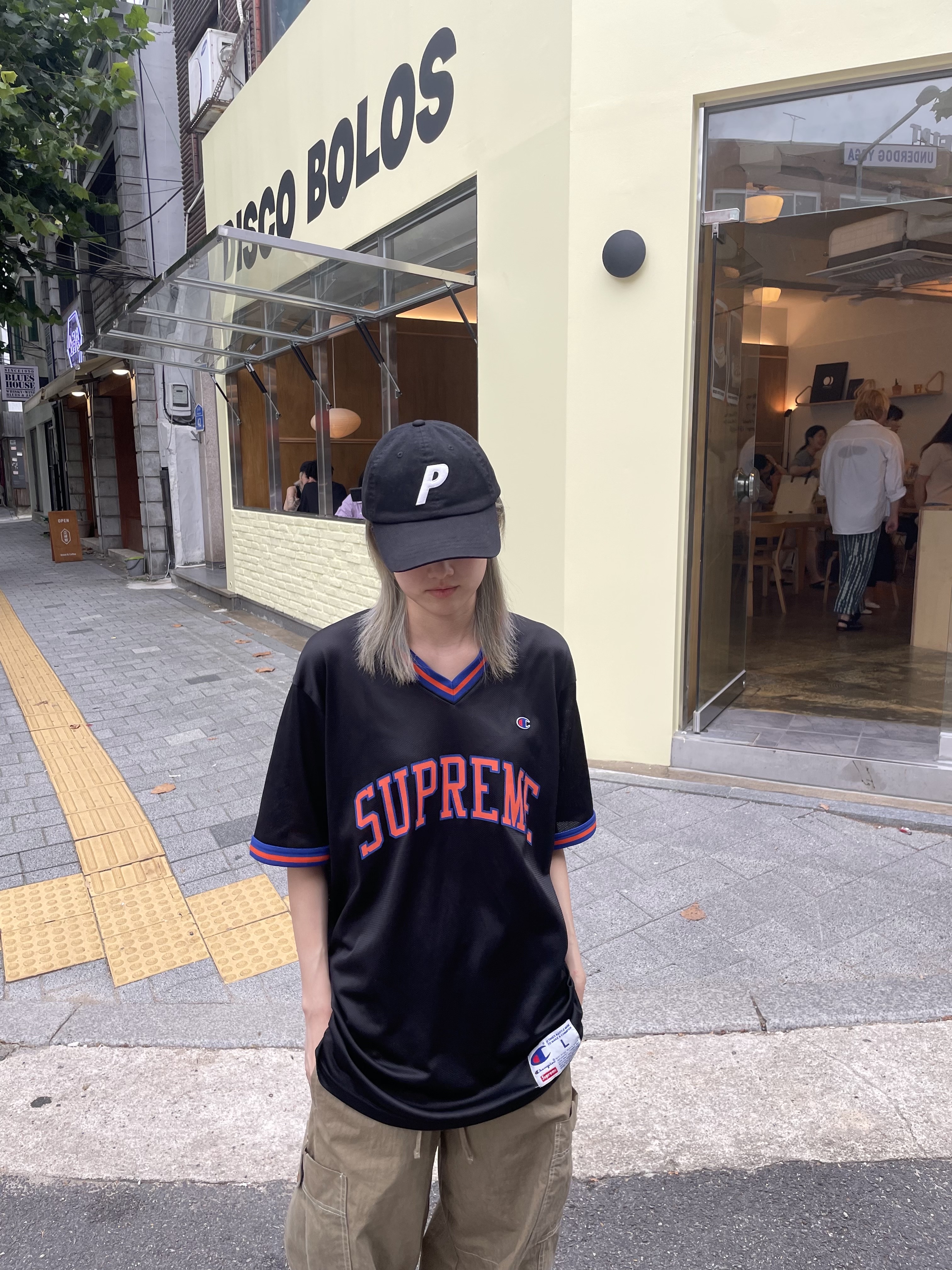 Palace P 6-Panel Black - 23FW, Salomon XA Pro 3D Alloy Silver 착용 스타일 - 1