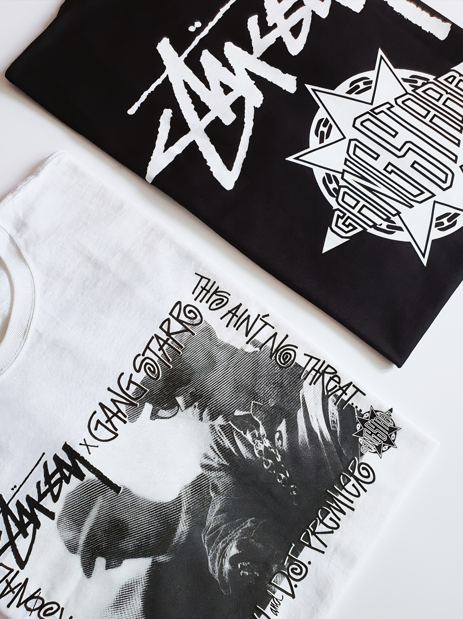 Stussy x Gang Starr Take It Personal T-Shirt White, Stussy x Gang Starr Take It Personal T-Shirt Black 착용 스타일