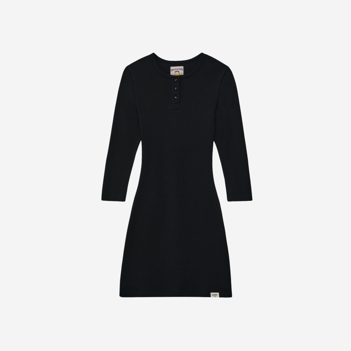 (W) Glowny 3/4 Button Fly Mini Dress Black 상세 이미지 1