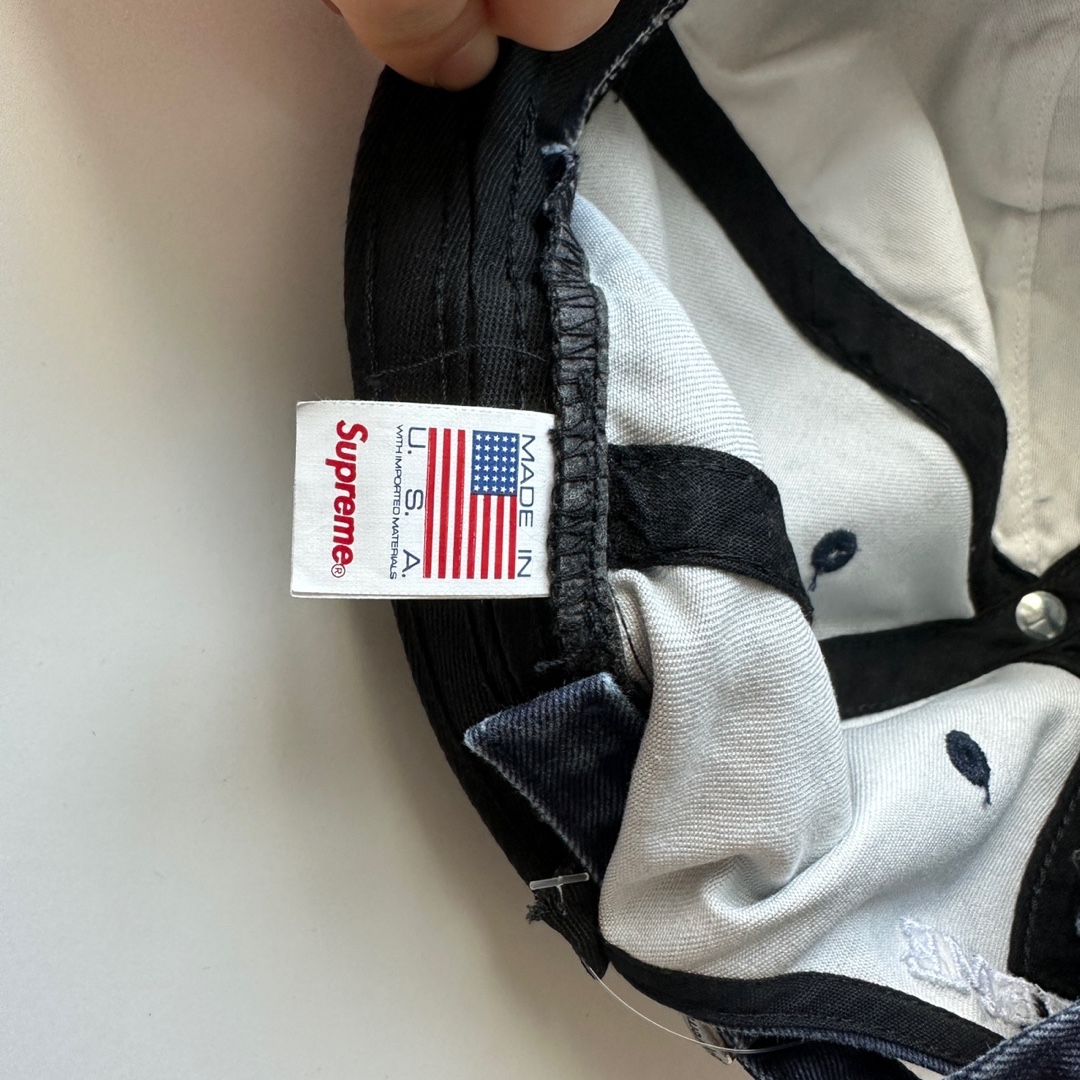 Supreme Pigment Print S Logo 6-Panel Navy - 23FW 착용 스타일 - 3