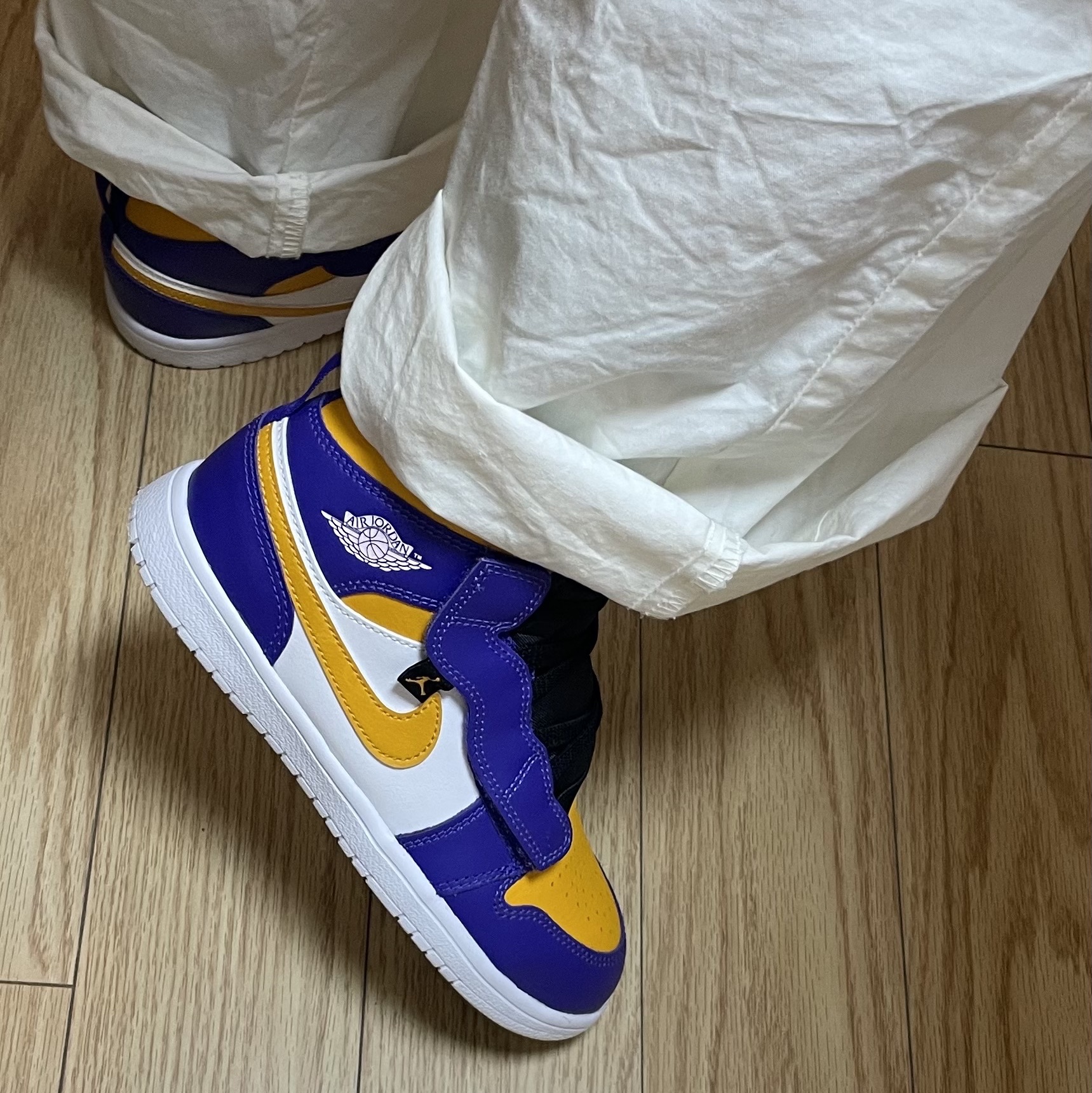 (TD) Jordan 1 Mid Alt Dark Concord Taxi, (GS) Jordan 1 Mid Dark Concord Taxi 착용 스타일
