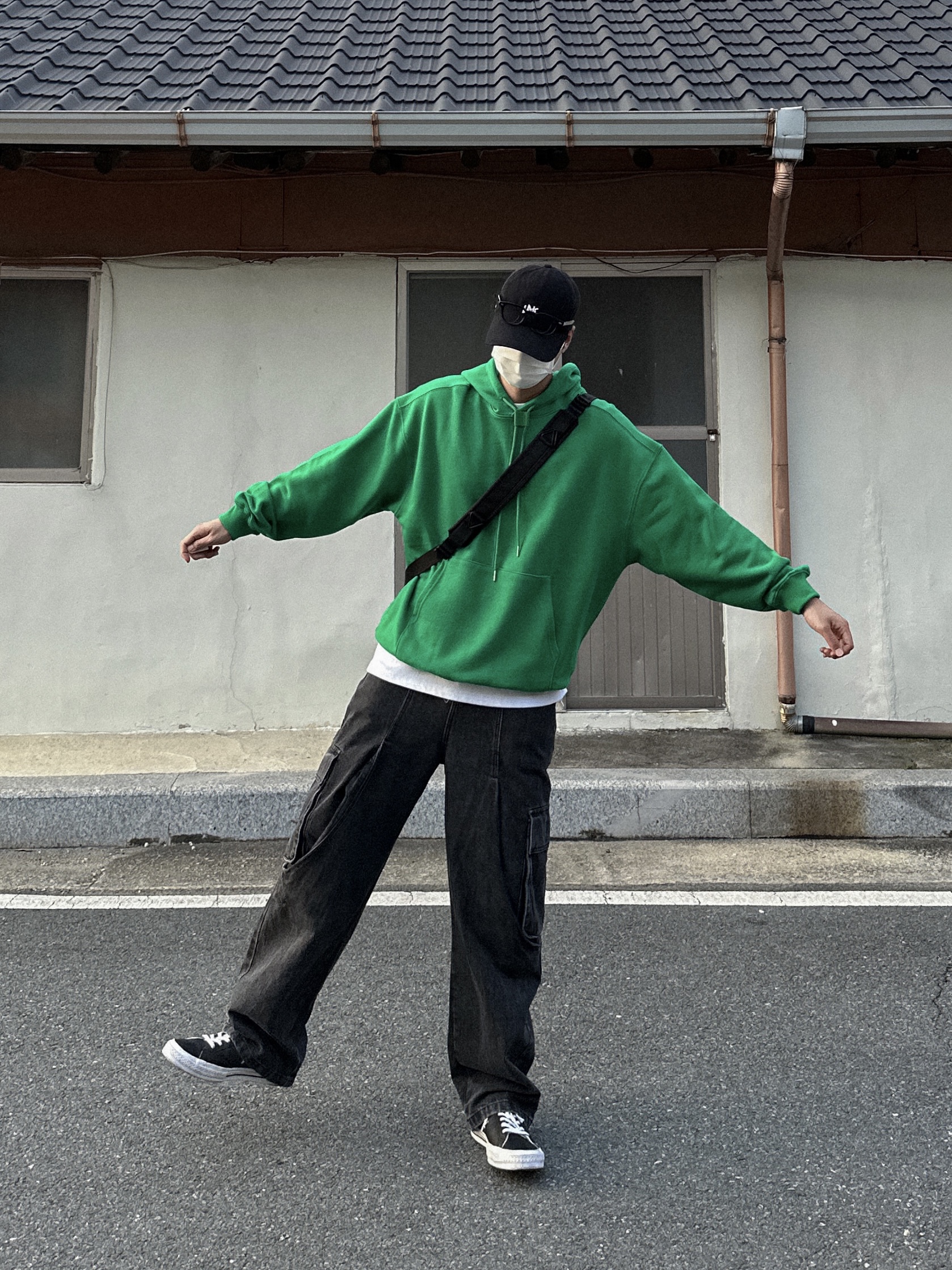 Converse One Star Ox Black 착용 스타일