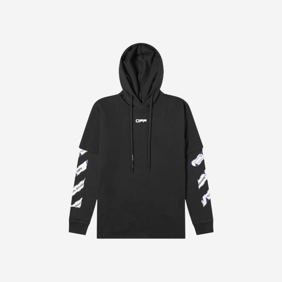 Off-White Airport Tape Hoodie L/S Black 상세 이미지 1