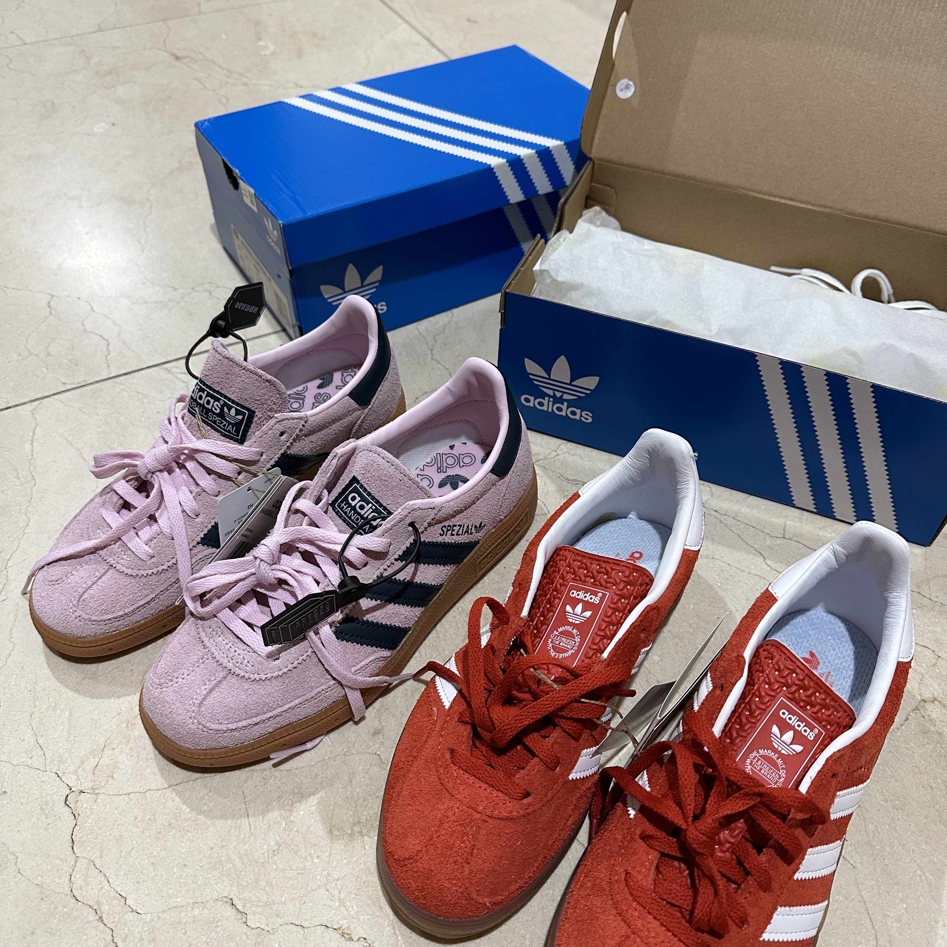 (W) Adidas Spezial Handball Clear Pink 착용 스타일